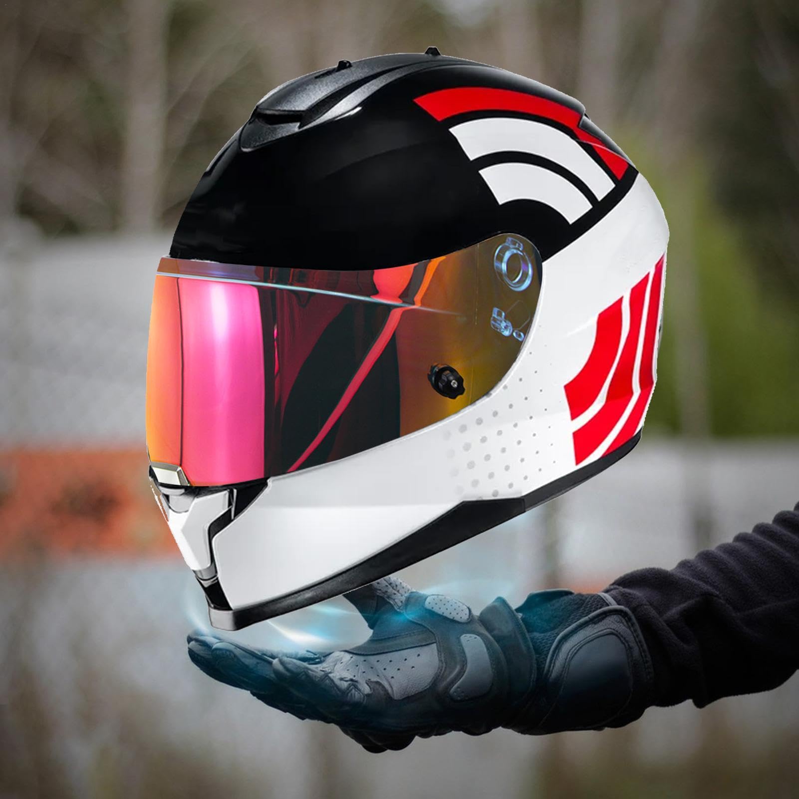 Amazon | オートバイヘルメットシールド ミラー バイク用 ヘルメット調