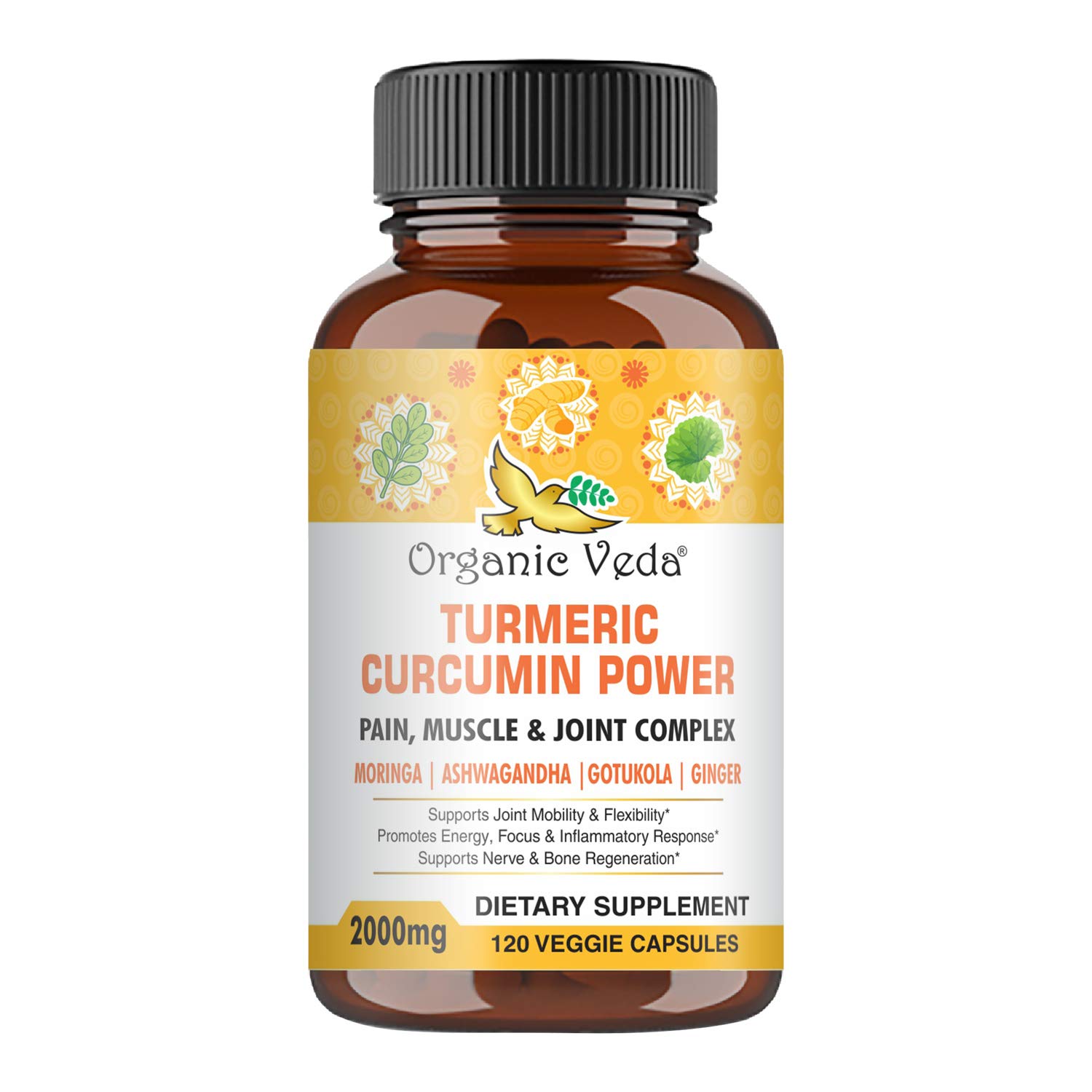 Buy Veda Turmeric Curcumin Power s, 2000mg 100 Natural High Potency Turmeric s with Moringa