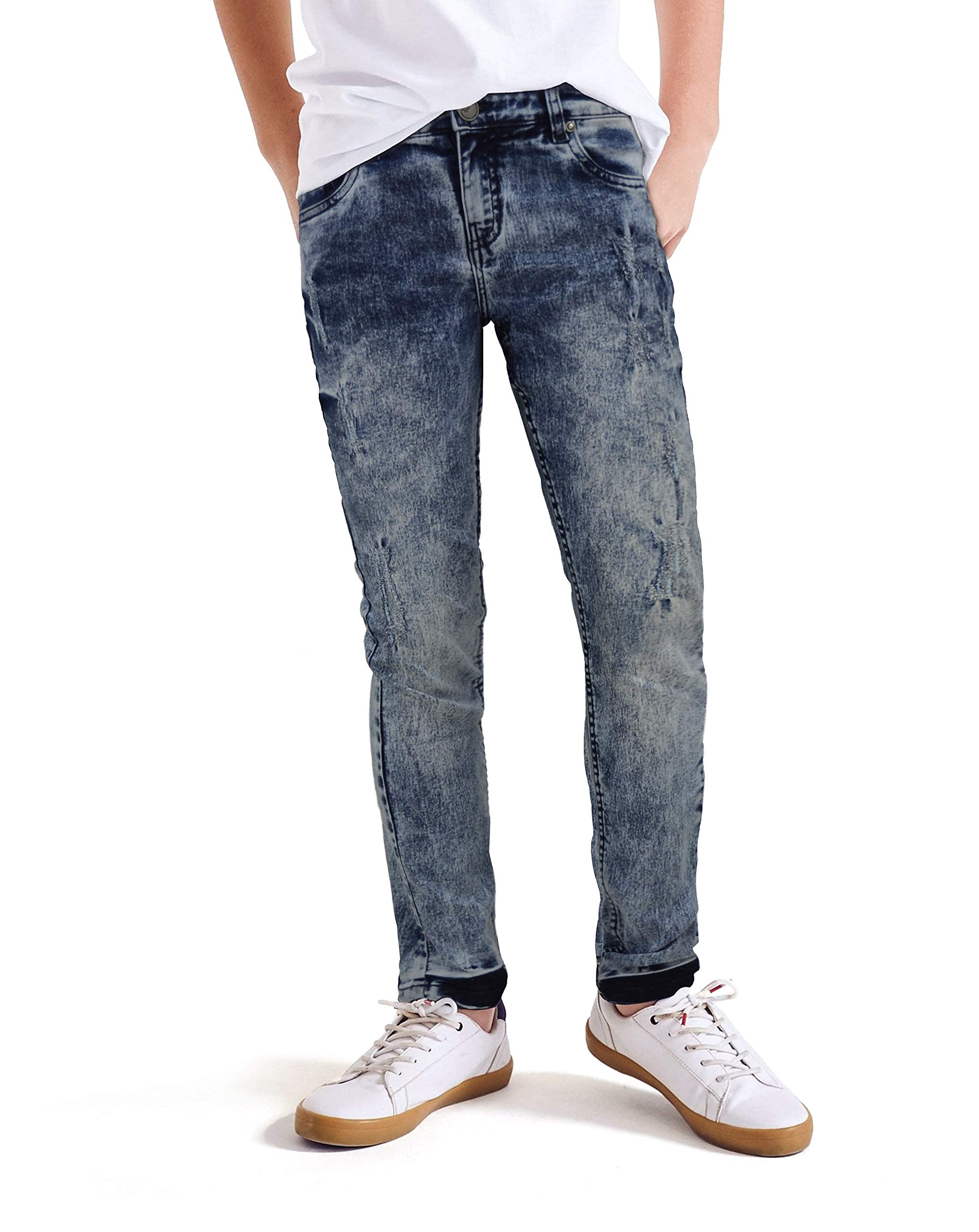 X RAYBoys Distressed Jeans, Big Boy & Little Kids Stretch Slim Fit Pants, Ripped Denim Jeans for Boys