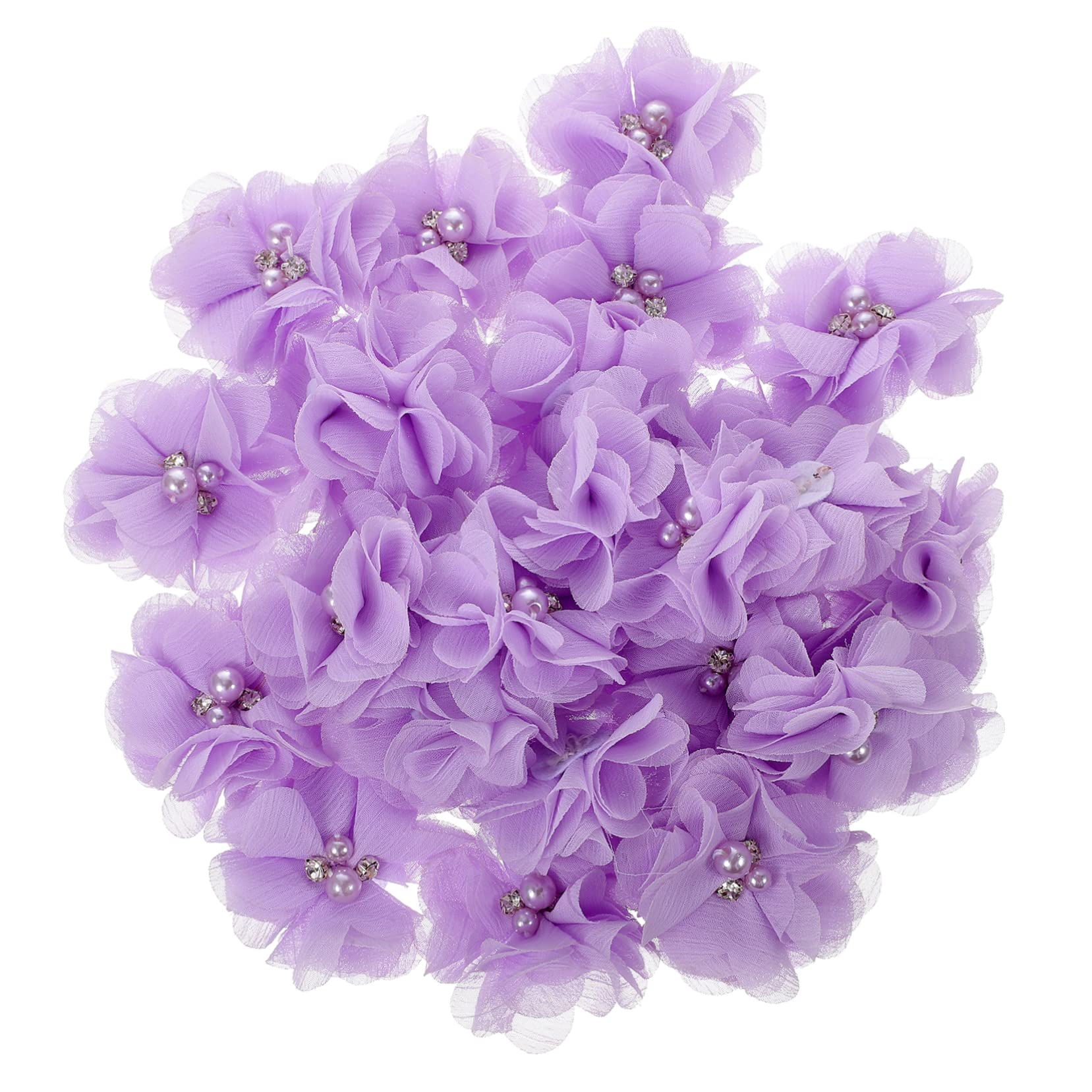 TEHAUX 90pezzi Pz Fiori Chiffon Multi-funzione Per Decorazioni Fai Da Te Applicazioni Floreali Per Cucito Accessori Per e Decorazioni Festive