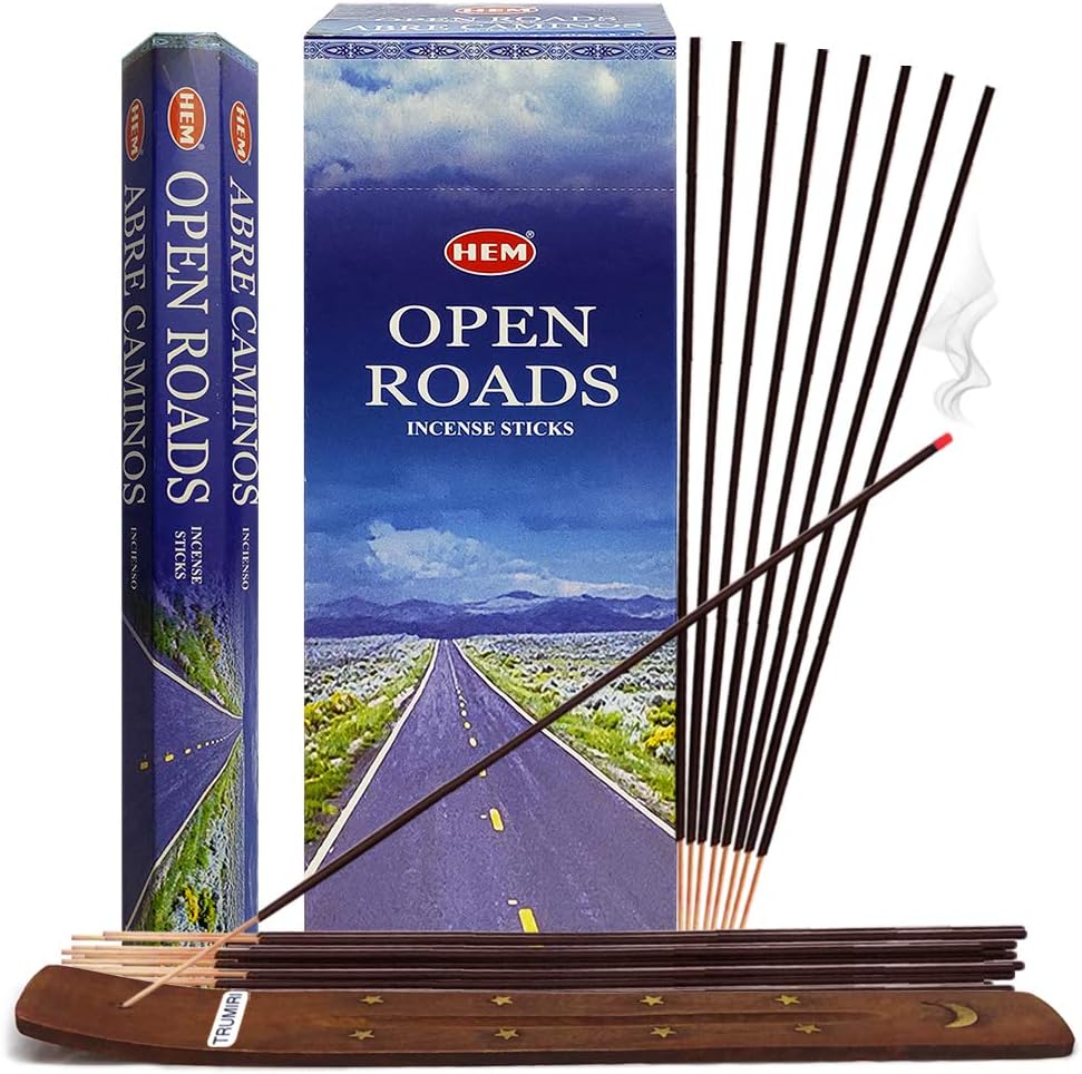 Open Roads Incense Sticks and Incense Stick Holder Bundle Insence Insense Hem Incense Sticks