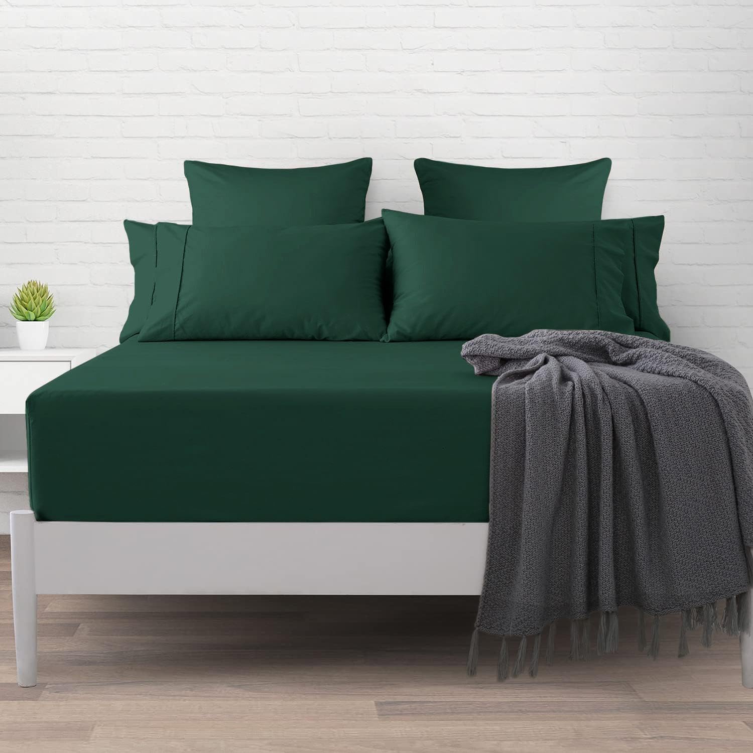 Imperial Rooms Fitted Sheet 40 Cm, Extra Deep Brushed Microfiber Bed Sheets Easy Care Soft Fitted Bed Sheet - Image 3