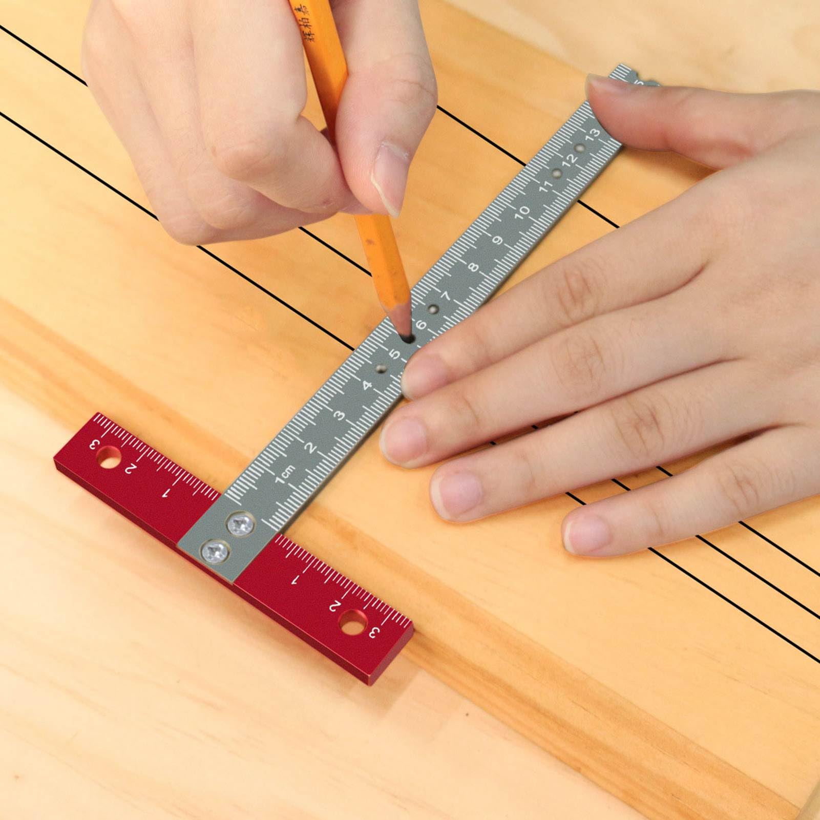Woodworking T Square Ruler Aluminium Alloy Metal Woodworking Drawing Crafting Drafting Tool with Scale for Architect - Image 4