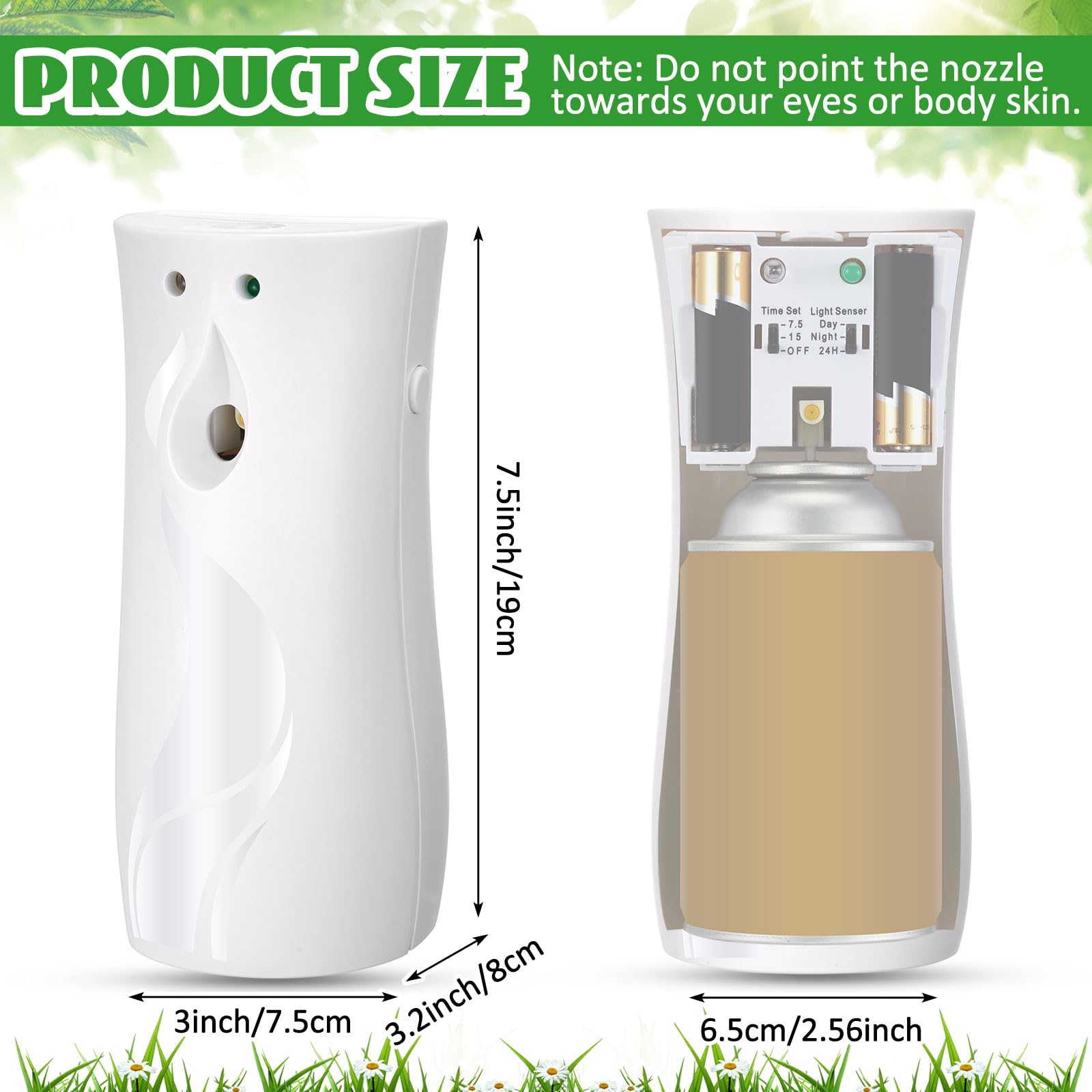 Qualirey 4 Pcs Automatic Fly Spray Dispenser Mosquito Flying Insect Control Metered Air Freshener Spray Dispenser for Summer Bathroom Room Country Vet Supplies (Liquid Not Included)