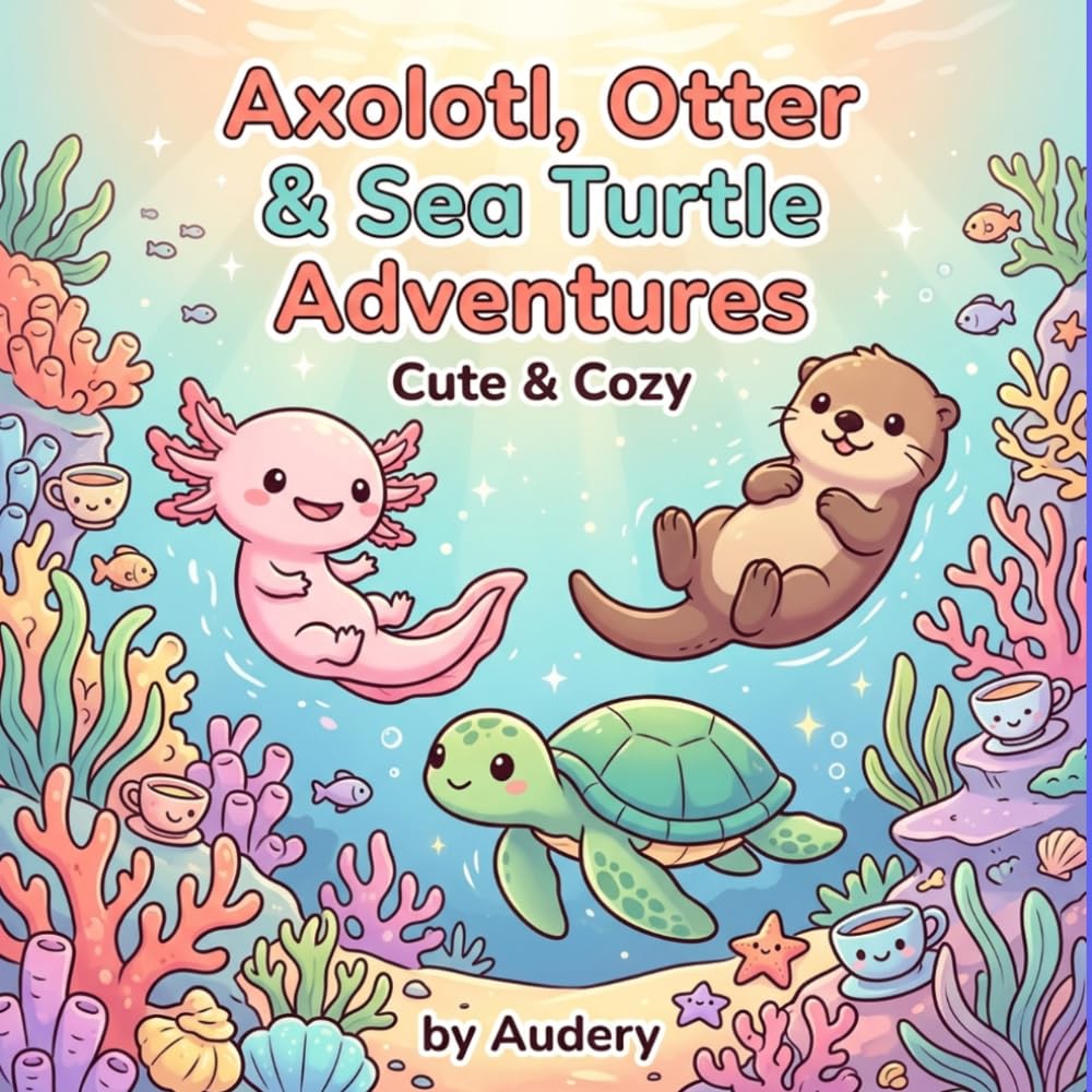 Axolotl, Otter & Sea Turtle Adventures: Cute & Cozy Coloring Book