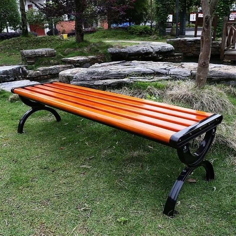 Gartenbank, Sitzbank for den Außenbereich, Rückenfreie Gartenbank auf der Terrasse, Anzug for 2–3 Personen, for den Eingangsbereich von Rasen(150cm)