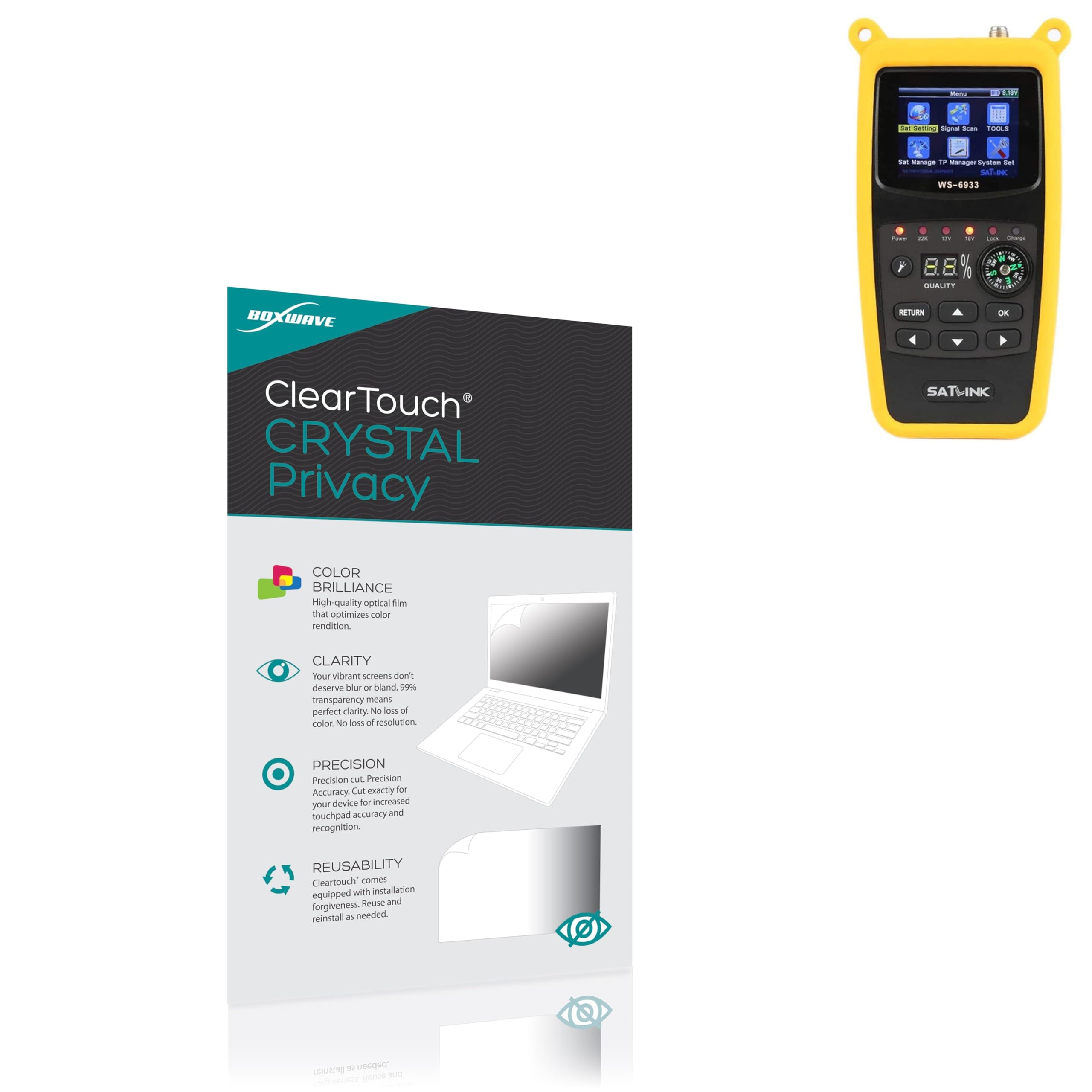 BoxWaveScreen Protector Compatible with ICQUANZX WS-6933 - ClearTouch Crystal Privacy (2-Pack), Privacy Screen Protector Flexible Film Clear