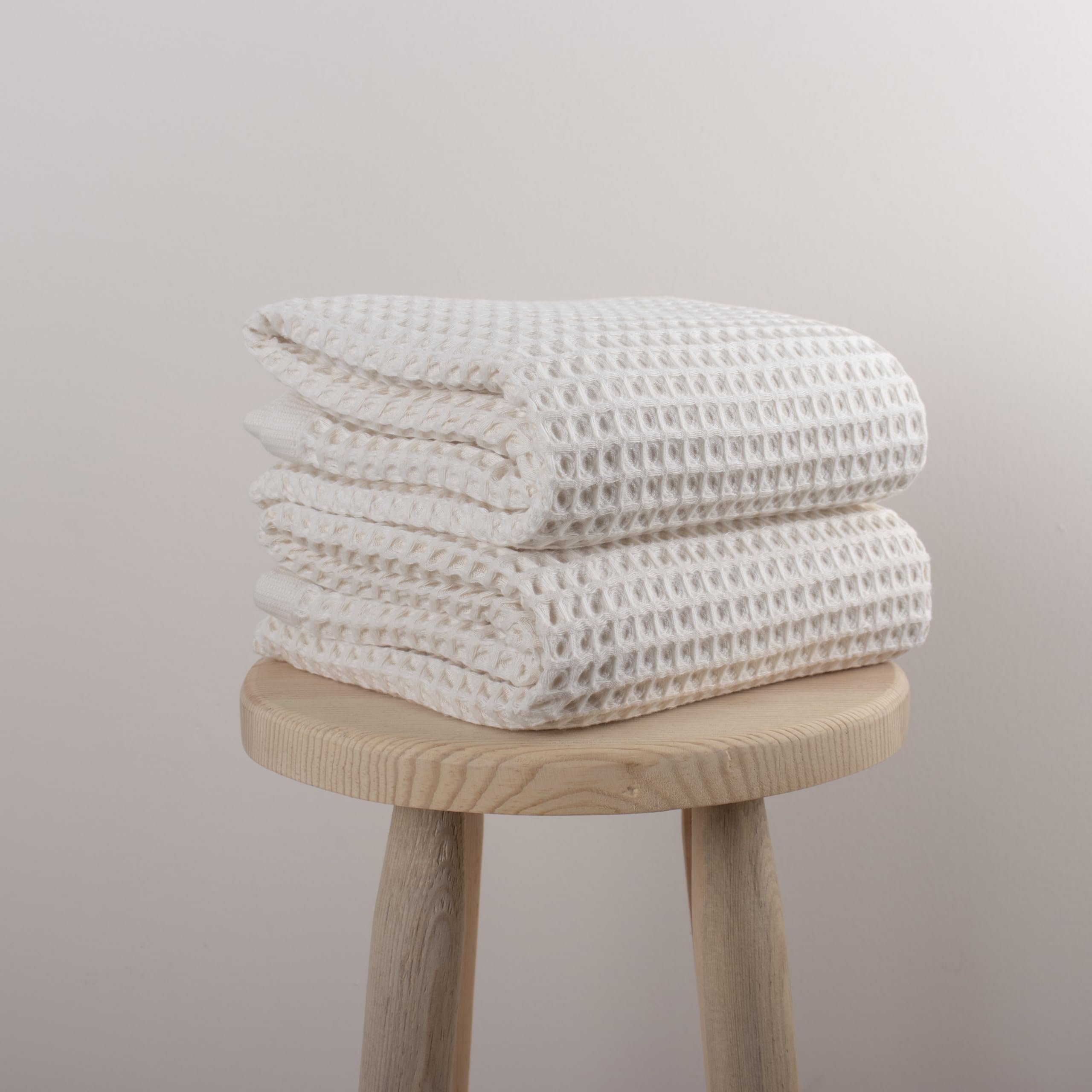 PÜSKÜL - Confezione da 2 asciugamani da bagno e spa, 100% cotone biologico turco di alta qualità, ad asciugatura rapida, sottili, prodotti in Turchia (beige naturale, 81 x 160 cm)