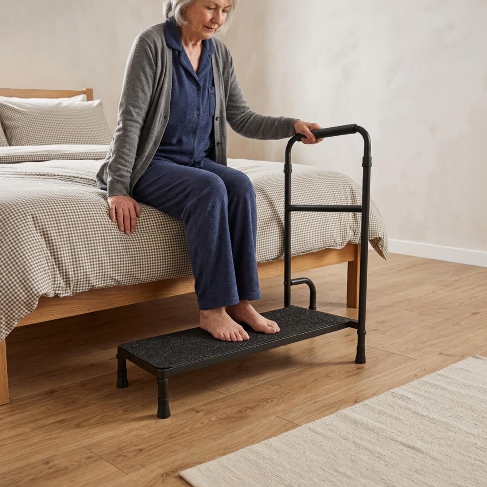 Pasos para bañera, escalones de escalones, soporte de seguridad móvil, ayuda para entrar en la bañera, nivel de baño, ayuda de entrada, hasta 155 kg, taburete de 77 cm, reposabrazos para bañeras