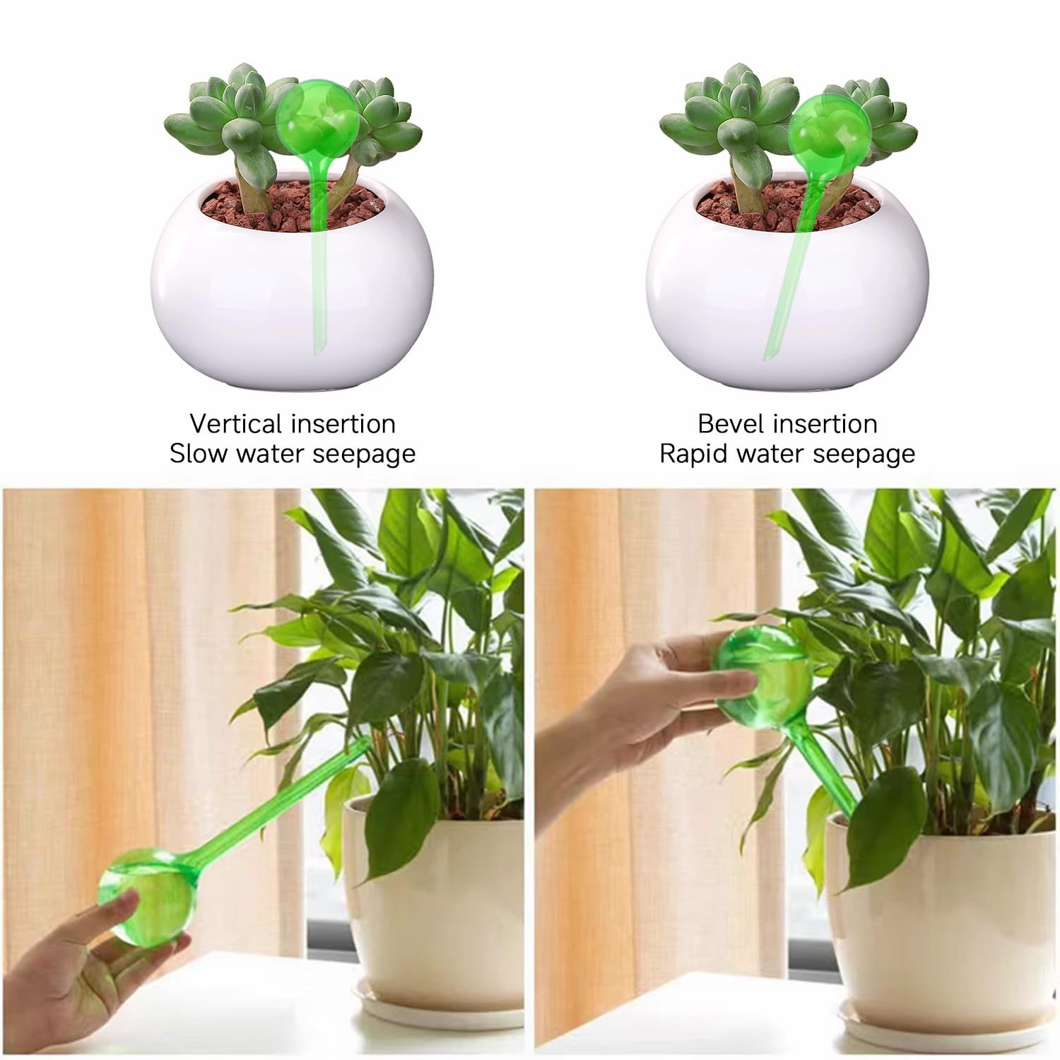 12 Acqua di Fiori Automatici in Plastica, A Sfera di Pianta Creativa, Trasparente E Visibile, Riutilizzabile, Adatto al Giardino all'Interno E All'Aperto.