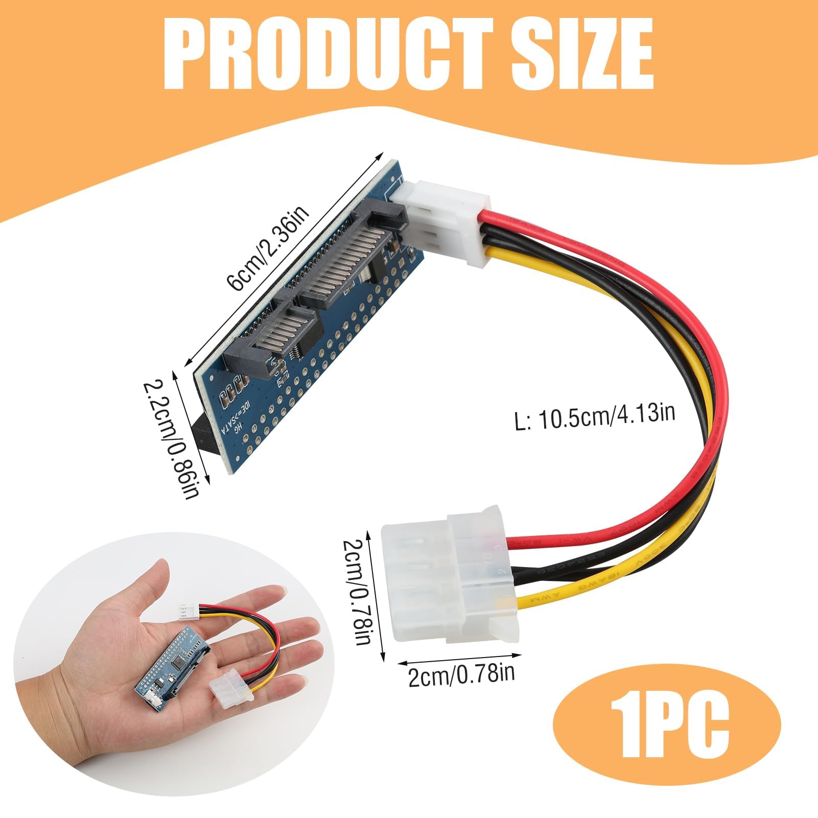IDE/PATA 40pin dysk twardy na gniazdo SATA adapter konwertera, F40S 3,5" IDE/PATA na SATA adapter konwertera, 40-pinowy dysk twardy do gniazda, PCBA do komputera stacjonarnego i 3,5" HDD, nie wymaga