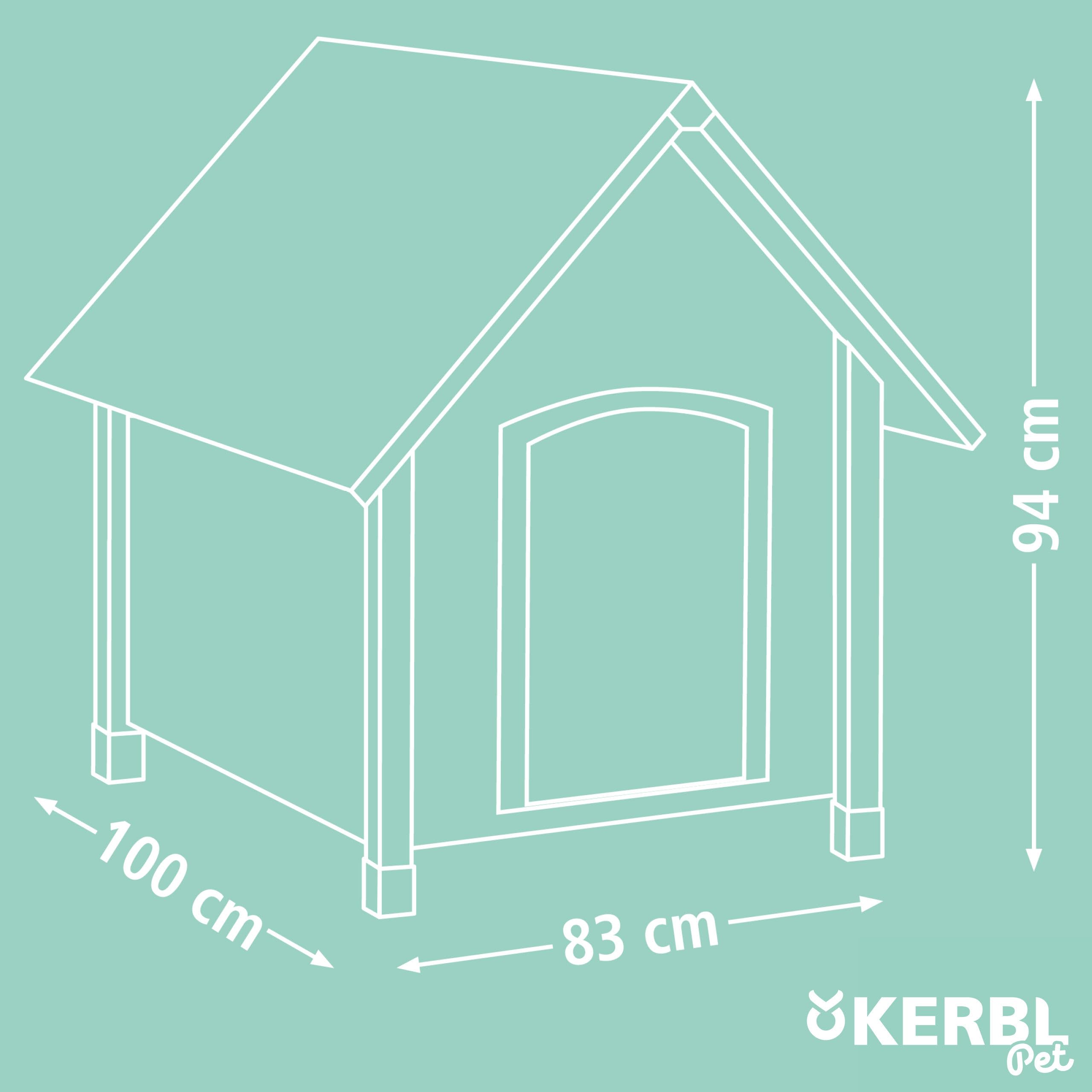 Kerbl Pet - Casa para Perros para 4 Estaciones, 100 x 83 x 94 cm, Color marrón