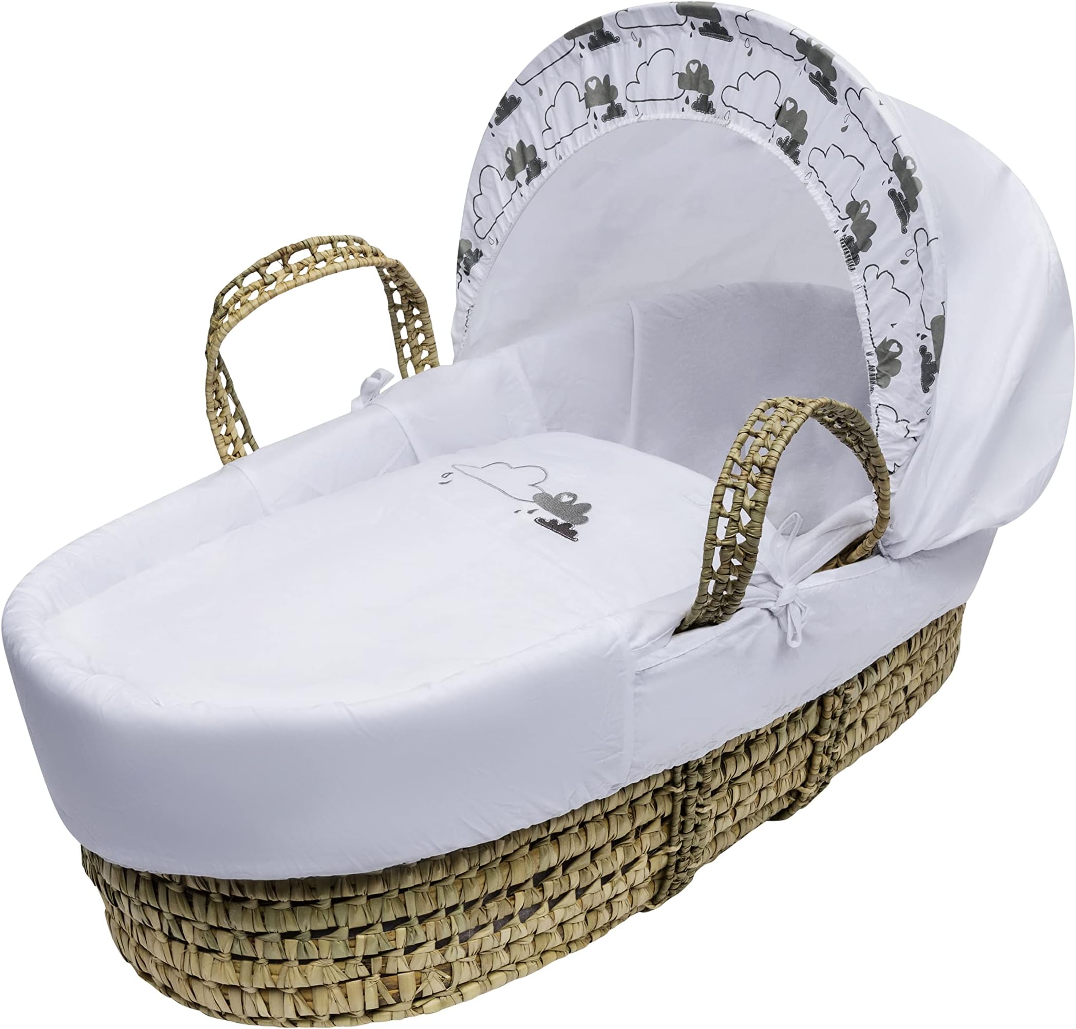 Kinder ValleyMoses Basket with Changing Mat(Lion King Theme) also Includes Adjustable Hood, Fibre Mattress & Padded Liner | (Clouds)