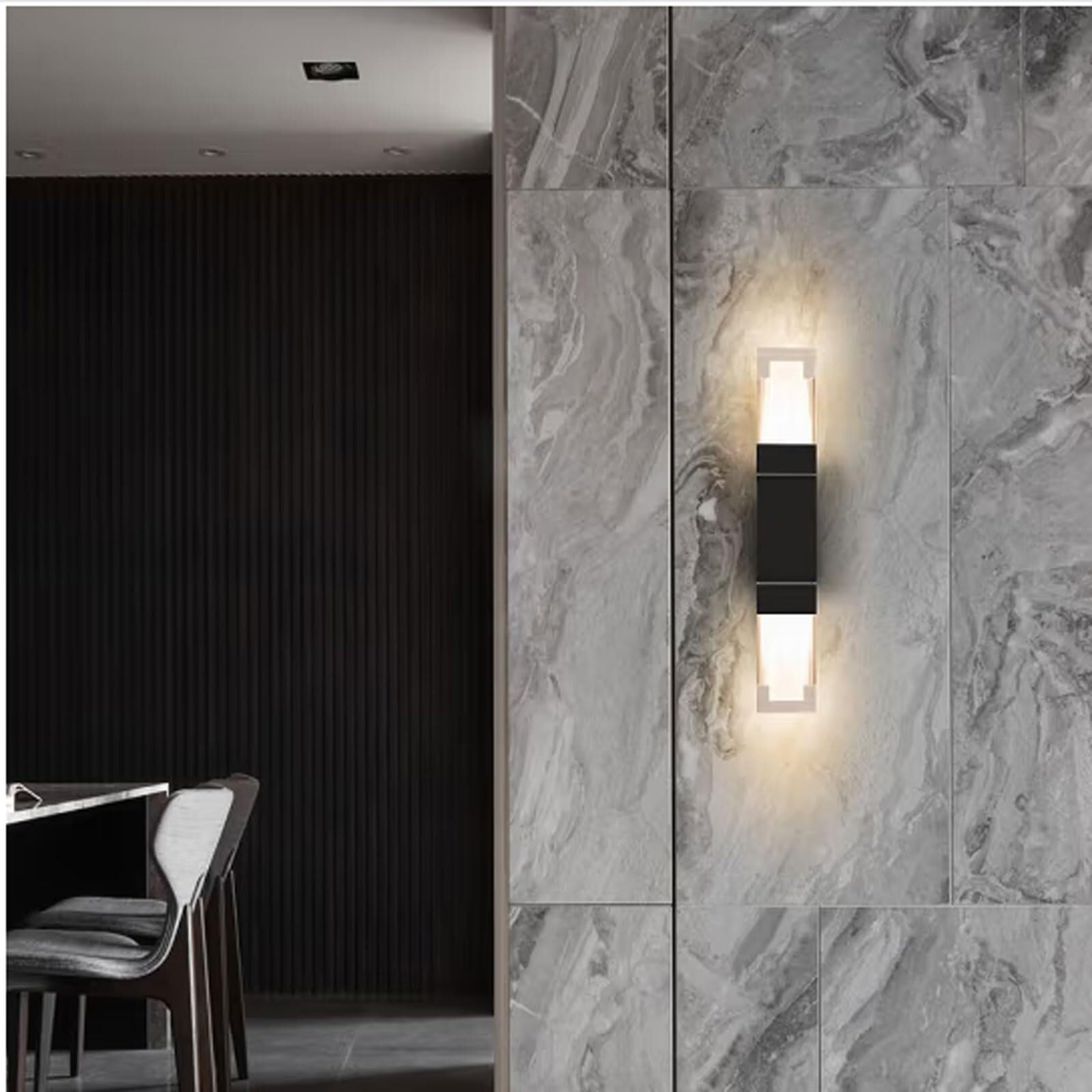 Zewnętrzna lampa ścienna LED - metalowy korpus ze szklanym kloszem do oświetlenia ganków, balkonów, garaży i korytarzy