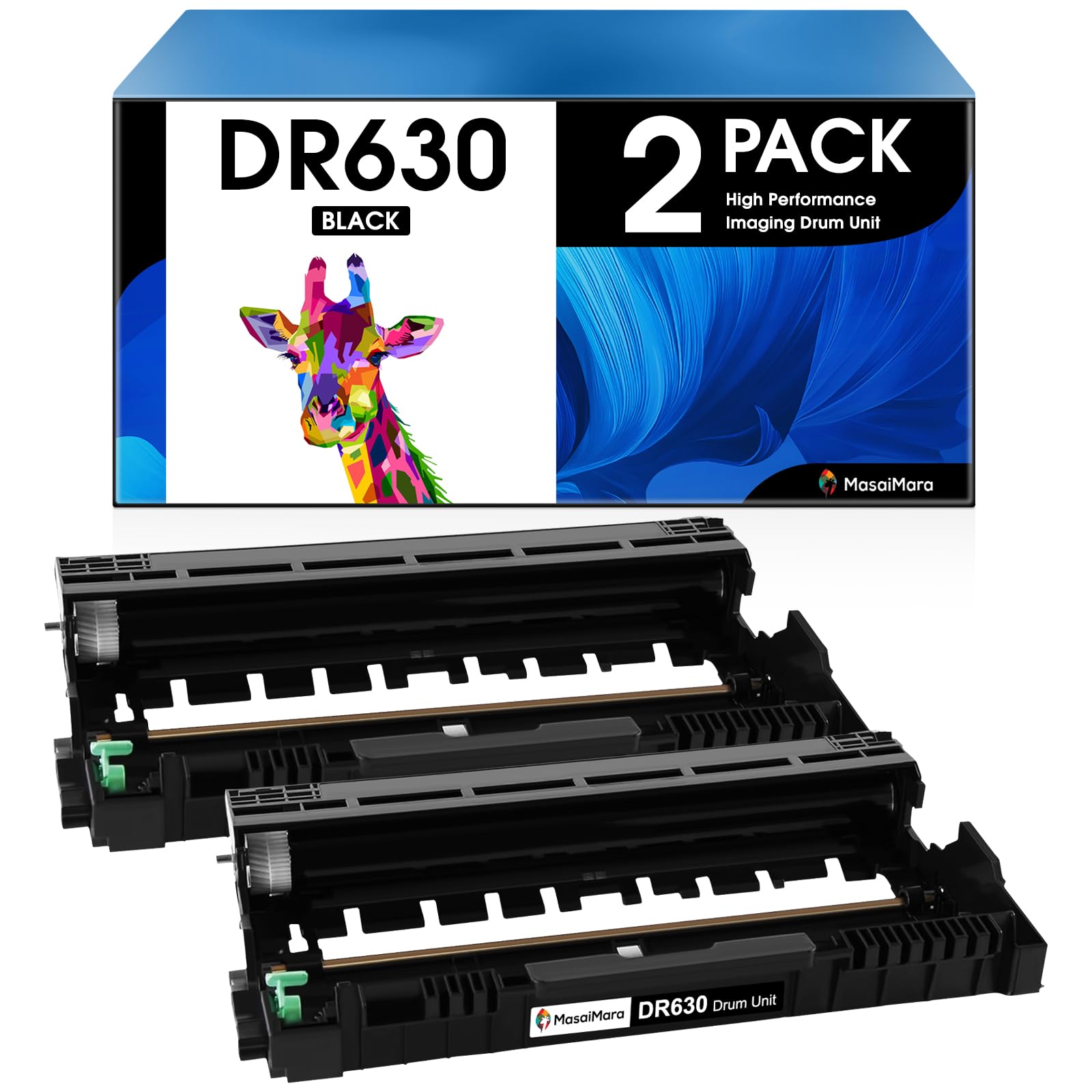 MasaiMara Compatible Drum Unit (Not Toner) Replacement for Brother DR630 DR 630 to Compatible with DCP-L2520DW DCP-L2540DW HL-L2300D HL-L2305W HL-L2320D HL-L2340DW HL-L2380DW HL-L2680W (2 Pack)