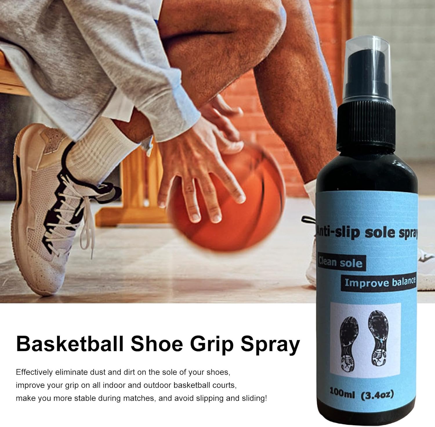 Dtaigou Basketball Grip Spray For Shoes,Shoe Grip Spray,Basketball Shoe Anti-Skid Traction Spray,Traction Spray For Shoes 100ml,Shoe Sole Protector Improves Traction 10 71y7sKrJvAL. AC SL1500