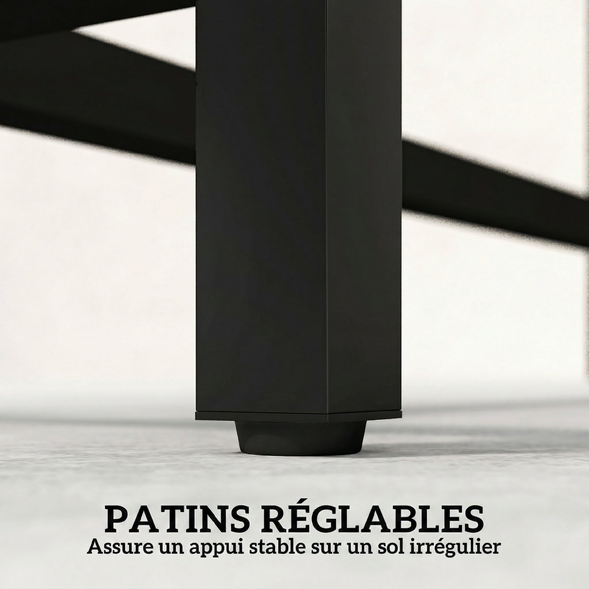 Outsunny Banc de Jardin 2 Places en Acier Galvanisé, Assise à Lattes, sans Dossier, Banc d'Extérieur pour Patio Balcon Parc Terrasse, Capacité 240 kg, 117x36x44cm, Noir