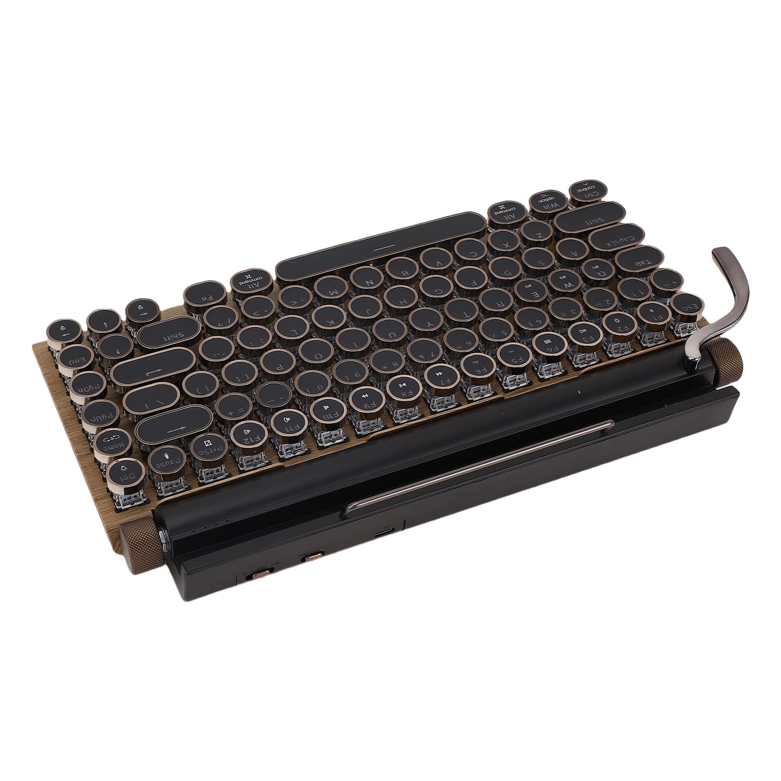 Acouto Tastiera Meccanica Retrò con Retroilluminazione LED, Tastiera da Scrivere Senza Fili per Computer Desktop e Portatili, Compatibile con iOS e Android