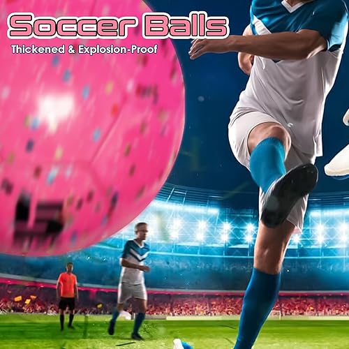 Miniatura 2 de Balón de fútbol rosa, pelota de fútbol oficial, talla 5, entrenamiento deportivo al aire libre, fútbol, recreación, regalo, para adultos, equipo