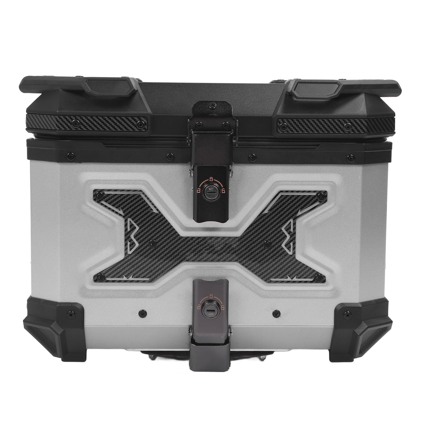 Baúl para Motocicleta, 45 L, Aleación de Aluminio, Impermeable, a Prueba de Golpes, Baúl para Motocicleta, para Scooter con Cerradura de Doble Llave, Base de Liberación Rápida para Scooter