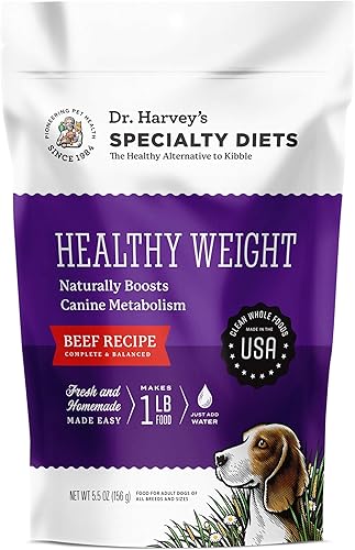 Dr. Harvey's Specialty Diet Receta de carne de res de peso saludable, alimento deshidratado para perros de grado humano con carne de res, tamaño de