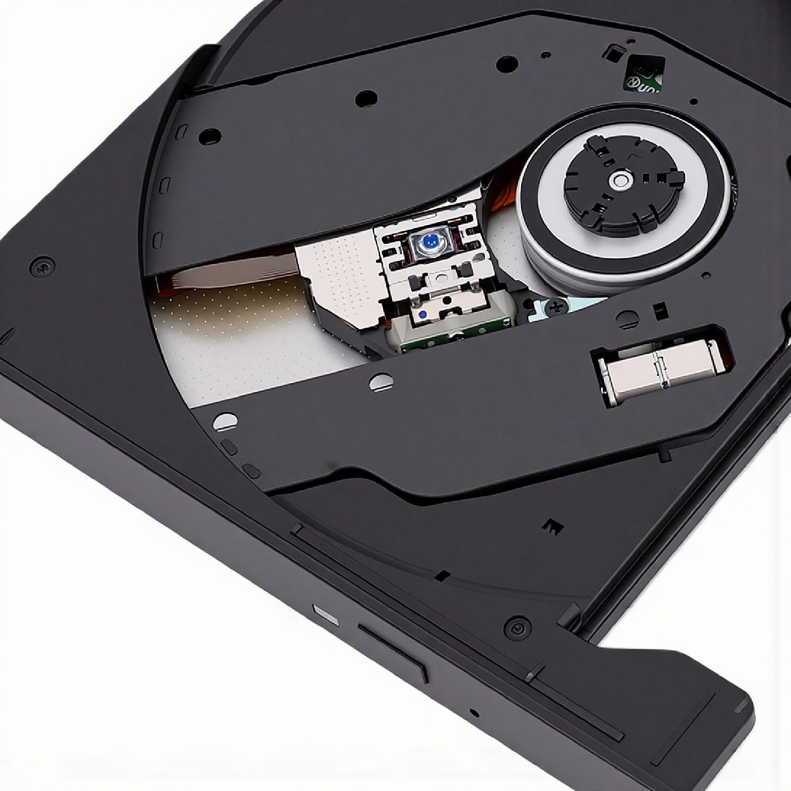 Dpofirs Unità DVD Esterna, Masterizzatore CD Portatile 7 in 1 con USB 3.0 e Tipo C, Hub USB per Laptop Desktop