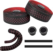bangminda Handlebar Tape for Bicycle 2 Pieces Handlebar Tape Bicycle Road Mountain Cycling, Wrap Tape for Road Bike Handlebars (Red)