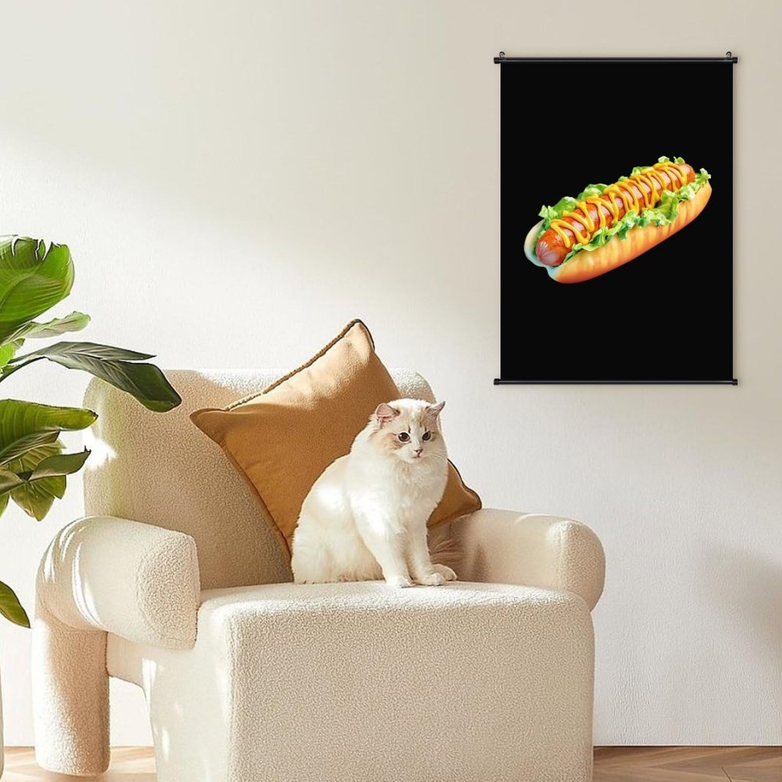 Poster "Hot Dog mit Senf" zum Aufhängen, 50,8 x 71,1 cm