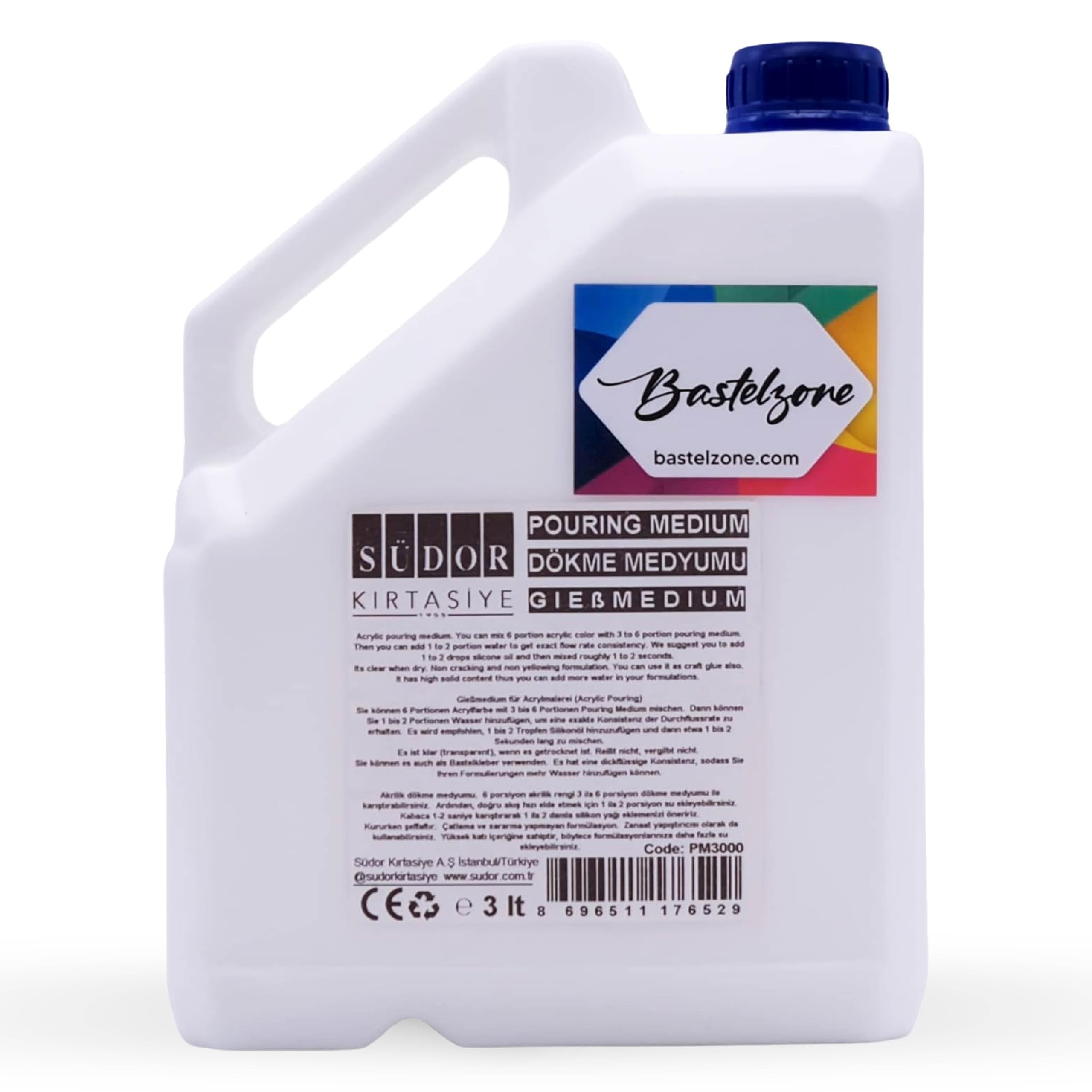 Pouring Medium 3 Litre. Pouring Medium for Flow Technology and Casting Applications. Casting Medium for Acrylic Paints. Non-yellowing, Flexible, Waterproof. Increases Paint Flow 3000 ml