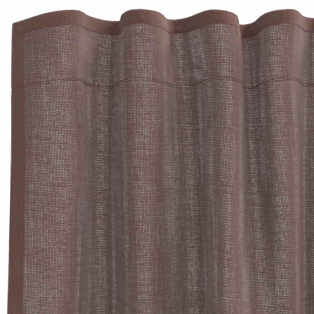 Voile Vorhänge mit Stangentaschen, 2 Stück braun, 140x260 cm, 100% Polyester, semi-transparent, Sichtschutz und Sonnenschutz, pflegeleicht, für Wohnzimmer Schlafzimmer Küche Balkon