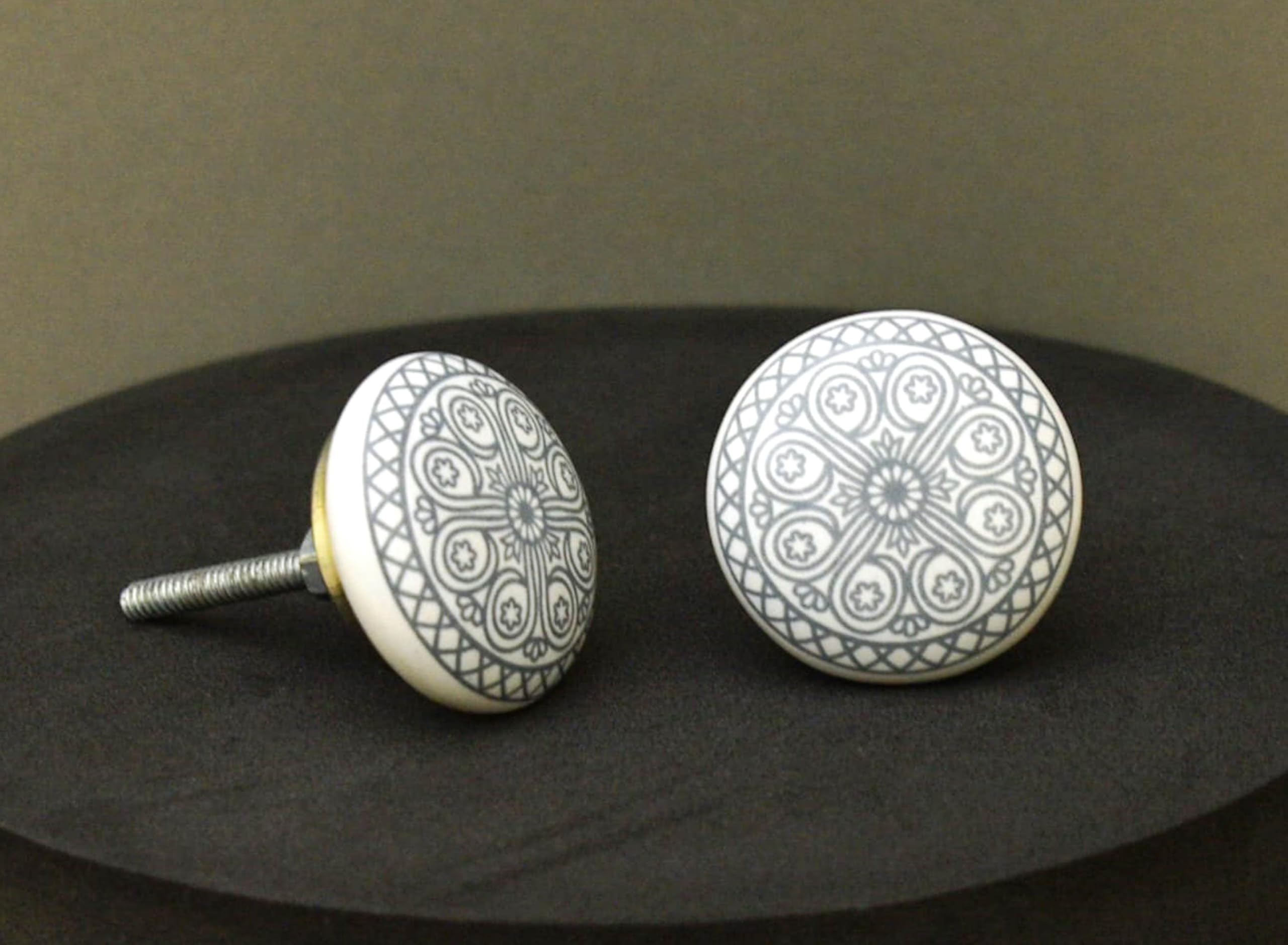 ARTISNO Ceramic Knobs Colorful Grey for Kitchen Cabinets Bathroom Cupboards Dresser Drawers Chest Handmade Pottery Set of 20 - Image 4