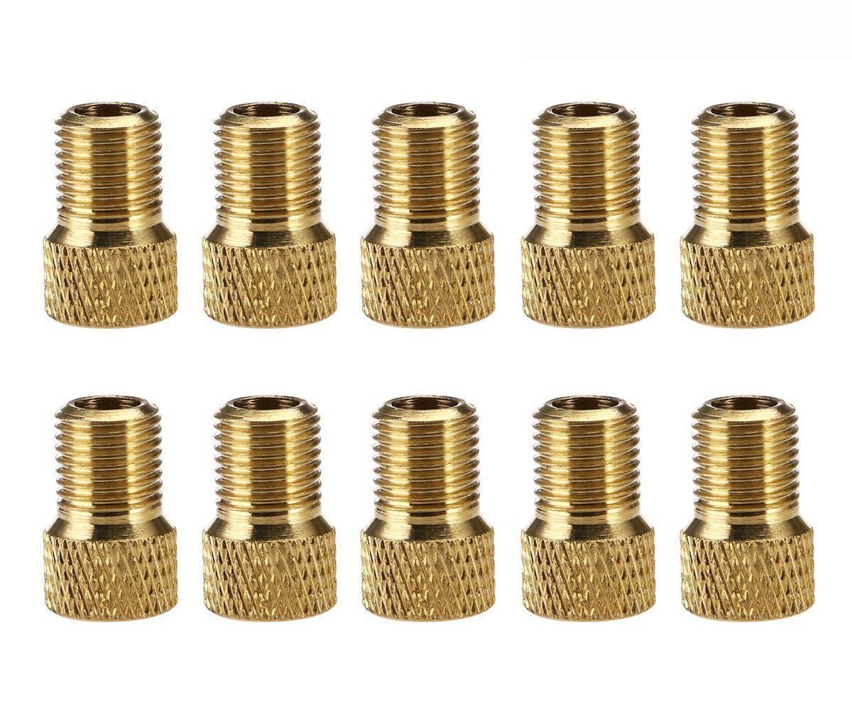 NAMVO Bicycle Bike Tire Tube Pump Presta to US Schrader Valve Converter Adapter - 10Pcs