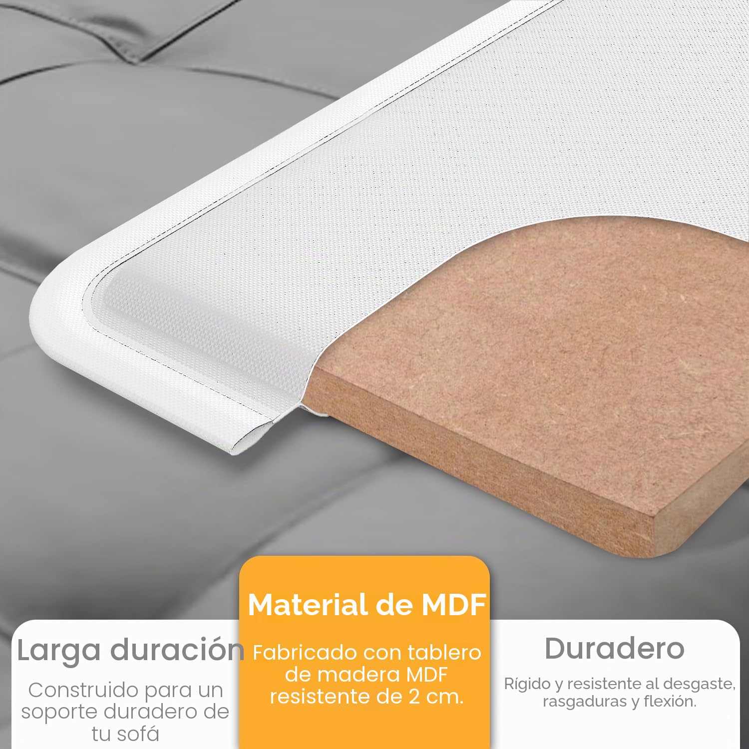 Velosso Tableros de soporte de madera para sofá de 3 plazas (48 x 144 cm) | Soporte de cojín de sofá para asiento caído | Protector de sofá duradero