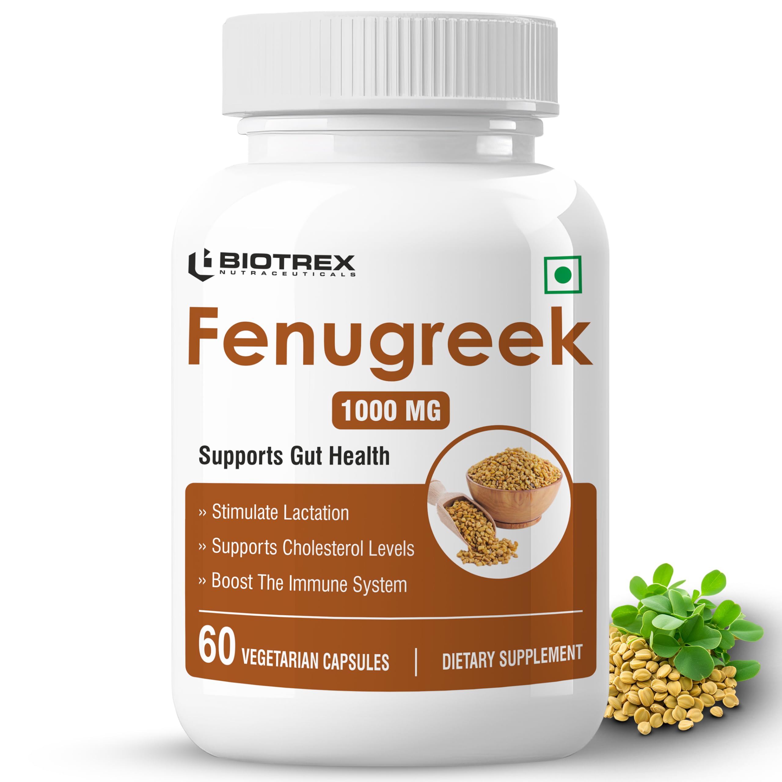 Biotrex Fenugreek - Improves Cholesterol Levels, 1000mg (60 Capsules), nutritional supplement, multivitamins, vitamin capsules, for men, women and adults, best health supplements-picture-26