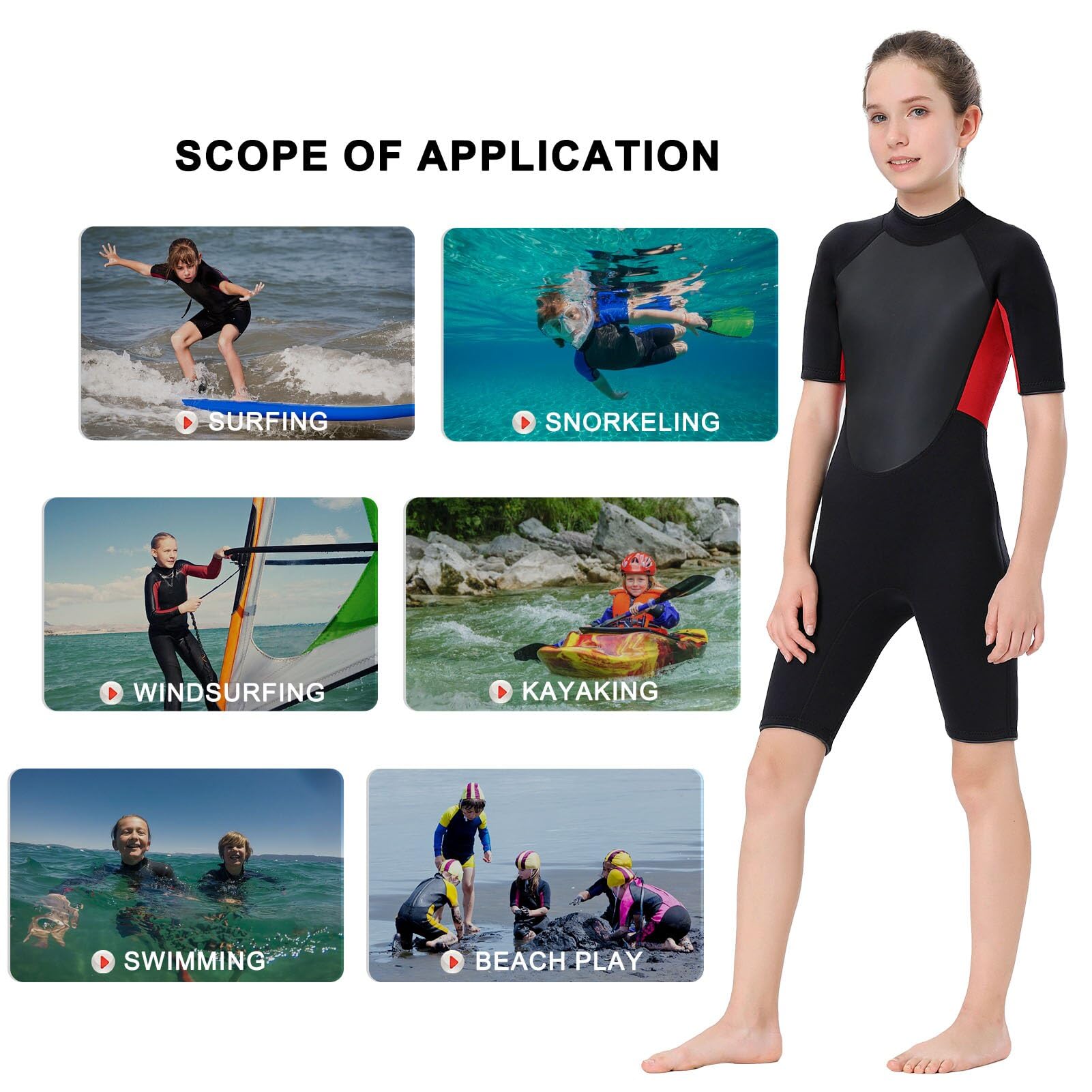 TBLUITE Wetsuit Kids for Toddler Boys Girls Child and Youth, 3mm Neoprene Shorty Wet Suits and 2mm Long Full Swimsuits Back Zip Warmth for Diving Surfing Swimming Lessons