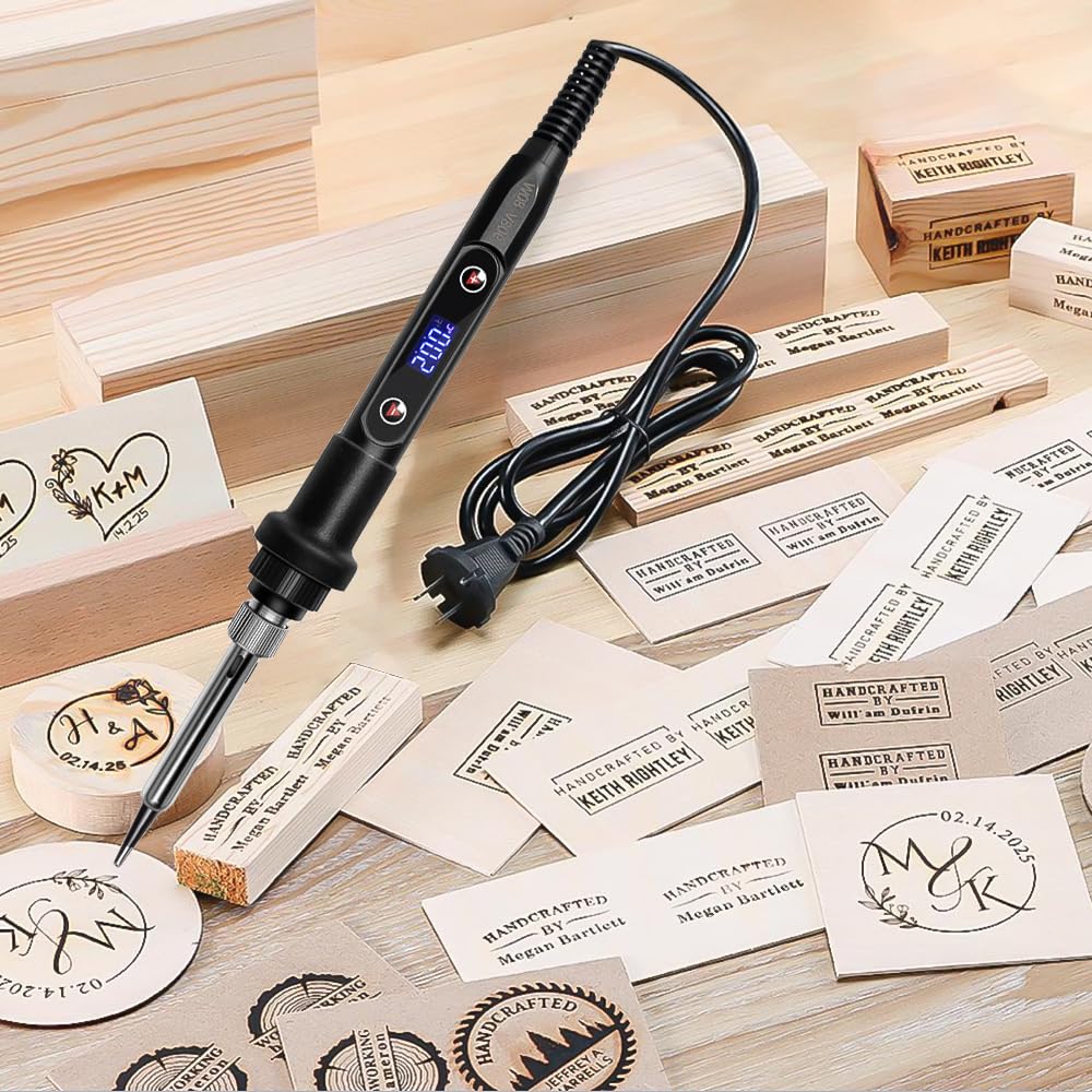Kit Pirograbador de Madera, con Molde de Cobre de 26 Letras Bolígrafo Pirograbado Profesional para Grabado en Relieve Temperatura Regulable