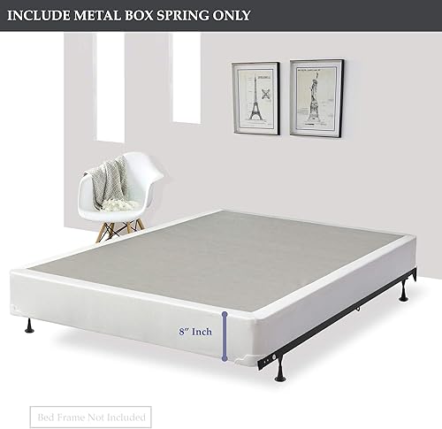 Miniatura 2 de Spring Solution Espuma Encased 8 Pulgadas Semi Flex Box Spring Color blancomarrón, Tejido Stretch Knit, Tamaño Queen