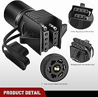 Vista 94 de Nilight Adaptador de remolque de hoja plana de 7 vías a 4 vías, carcasa de nailon resistente a prueba de agua, conector de cableado de 7 pines a 4