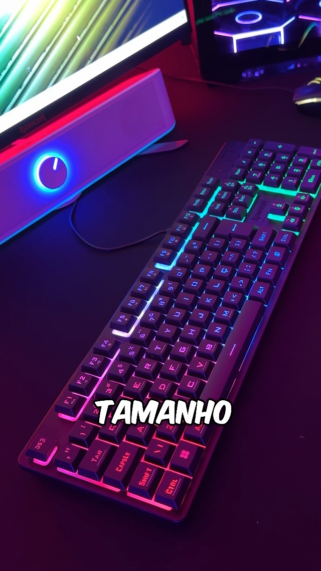 Teclado Membrana Gamer Redragon Netherbane Iluminação Rainbow