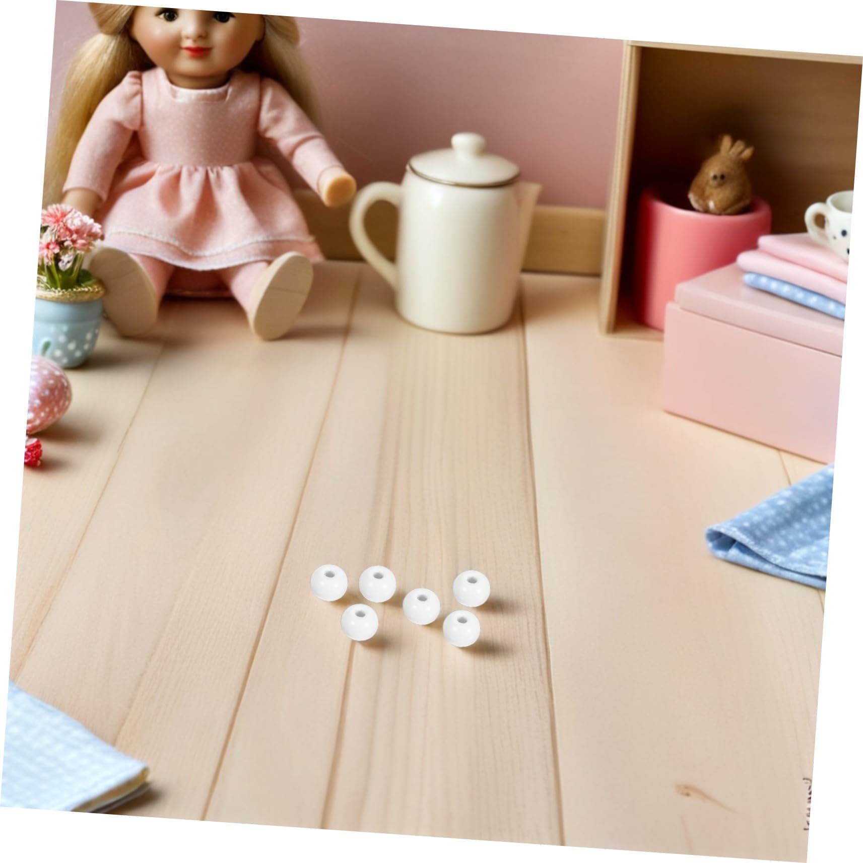 Anneome 600 Piezas Cuentas de Madera Redondas Perforación Espaciadoras Sin Acabado para Manualidades Joyería Pulseras Decoración Hogar