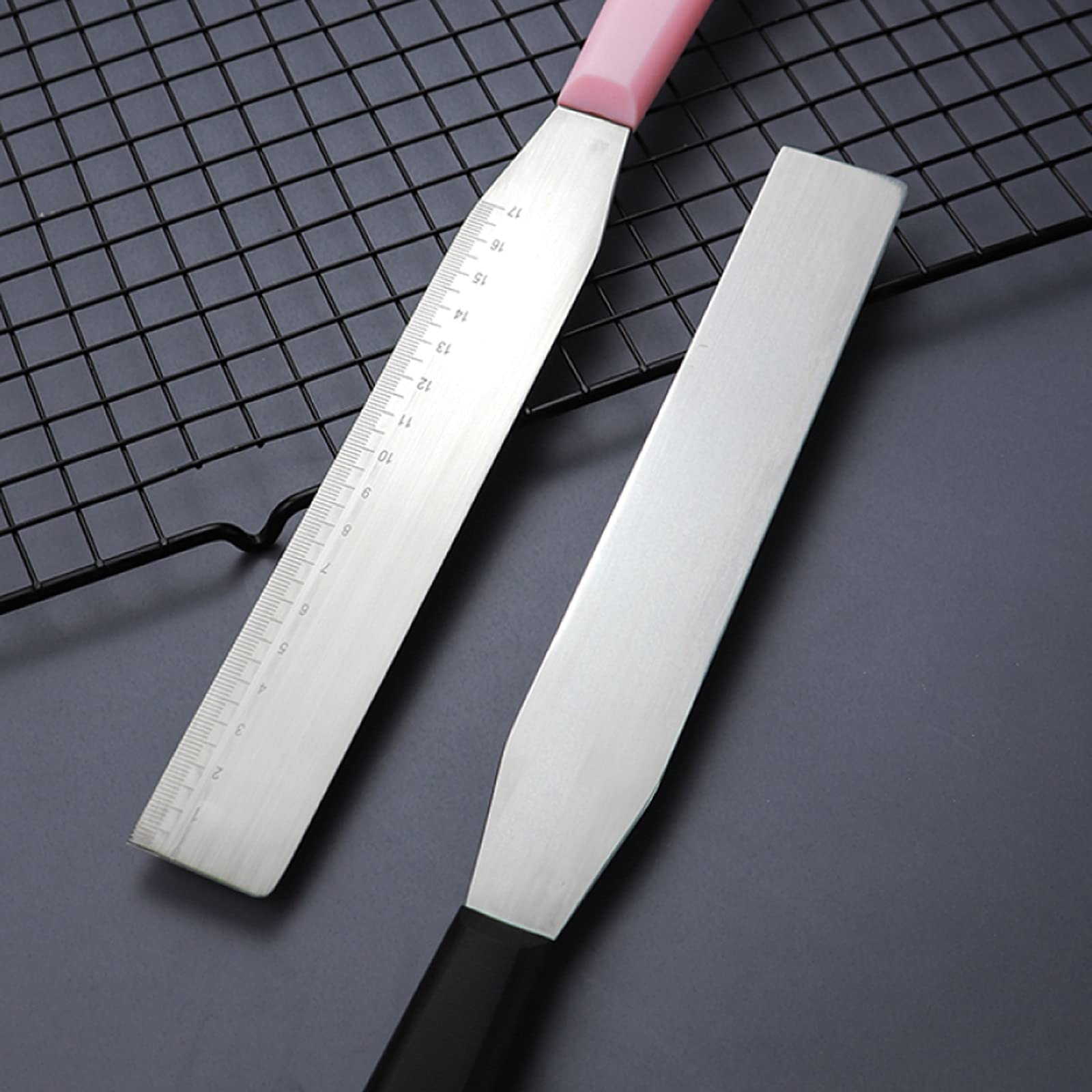 Espatula Cocina Pastel Espátula Ángulo recto Horneado Espátula Acero Inoxidable Crema Decoración Espátula Decoración de la espátula Espátula Con Escala Utensilios de cocina Espatula Reposteria