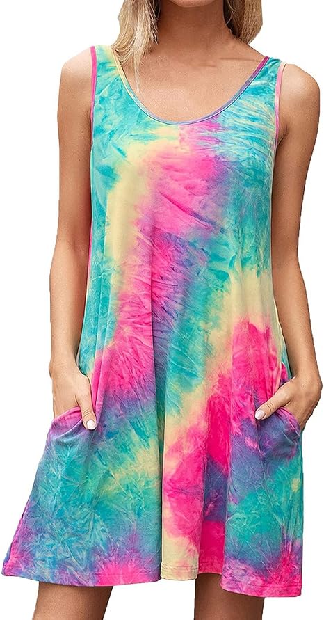 Vestido tie dye talla grande Clearance