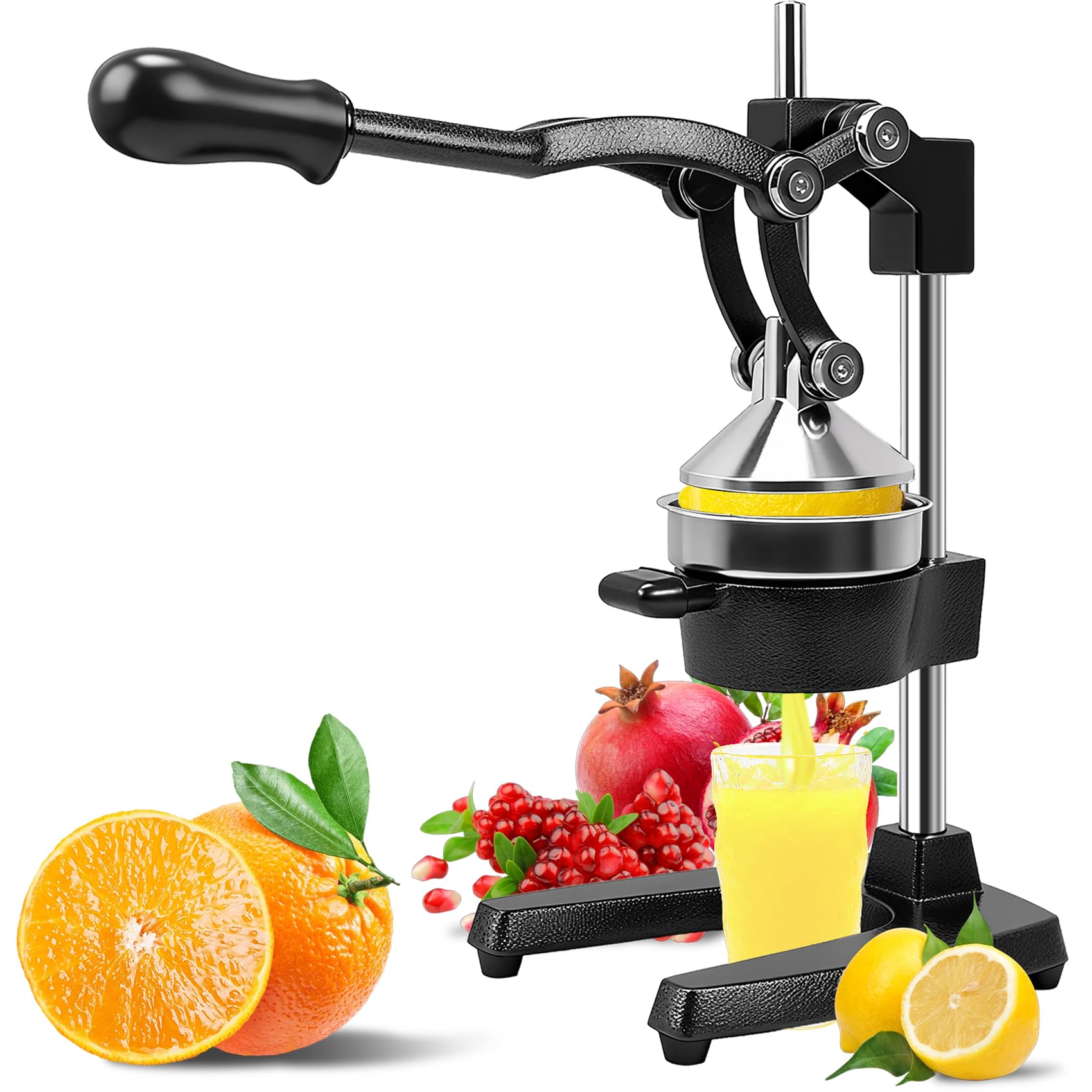 Hand Press Juicer Machine Commercial Heavy Duty Cast Iron manual Press for Orange Juice Lime Lemon Pomegranate Easy