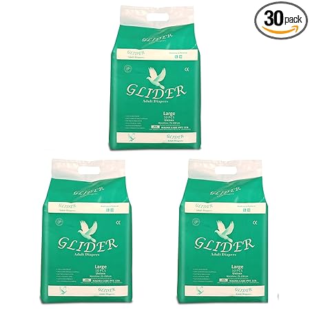 Glider Premium Adult Diaper Large, Waist Size 101-139cm (40