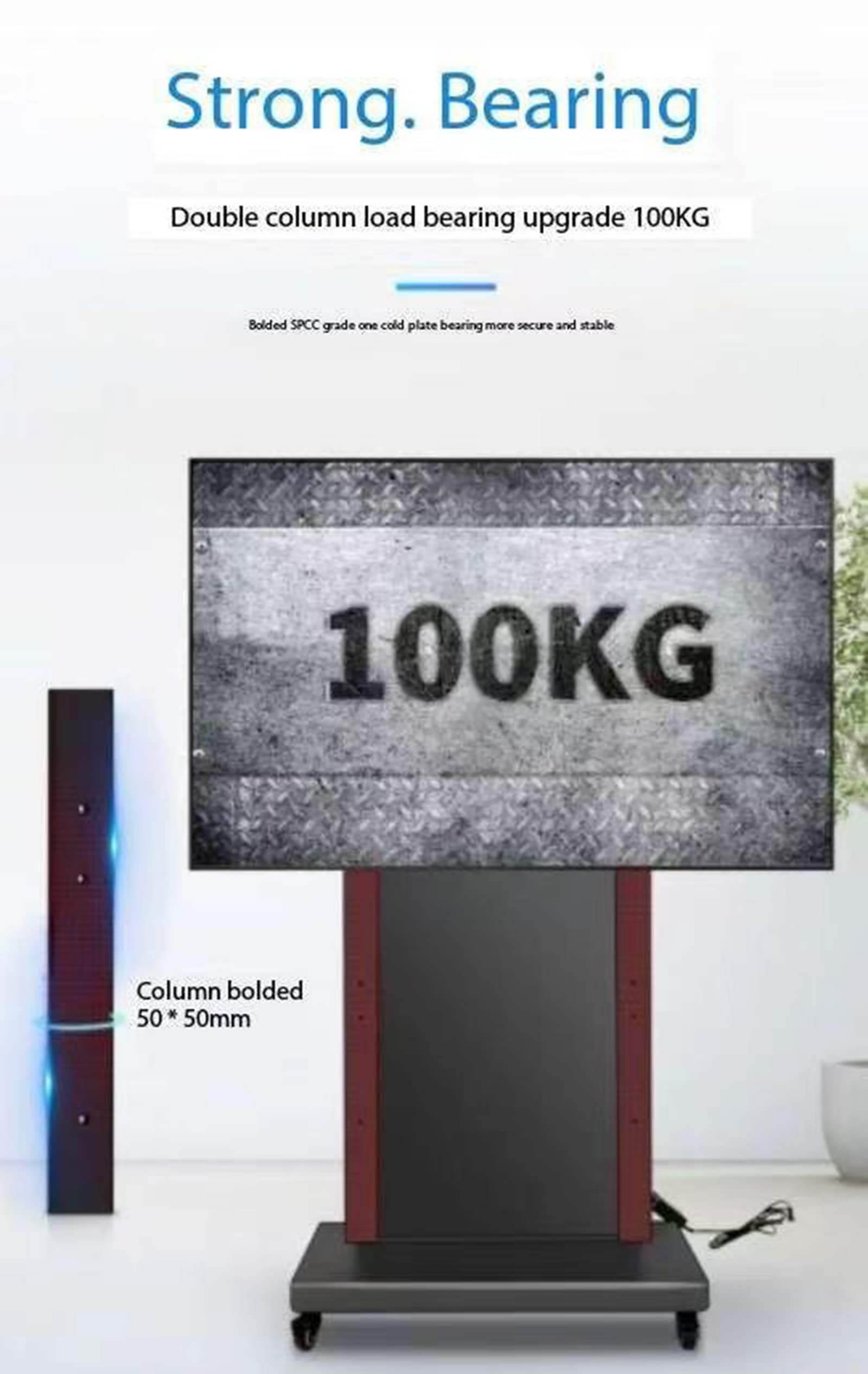 Mobilny wózek podłogowy na telewizor z kółkami do telewizora 40-80 cali, inteligentny pilot zdalnego sterowania, stojak na telewizor, maksymalna waga 100 kg