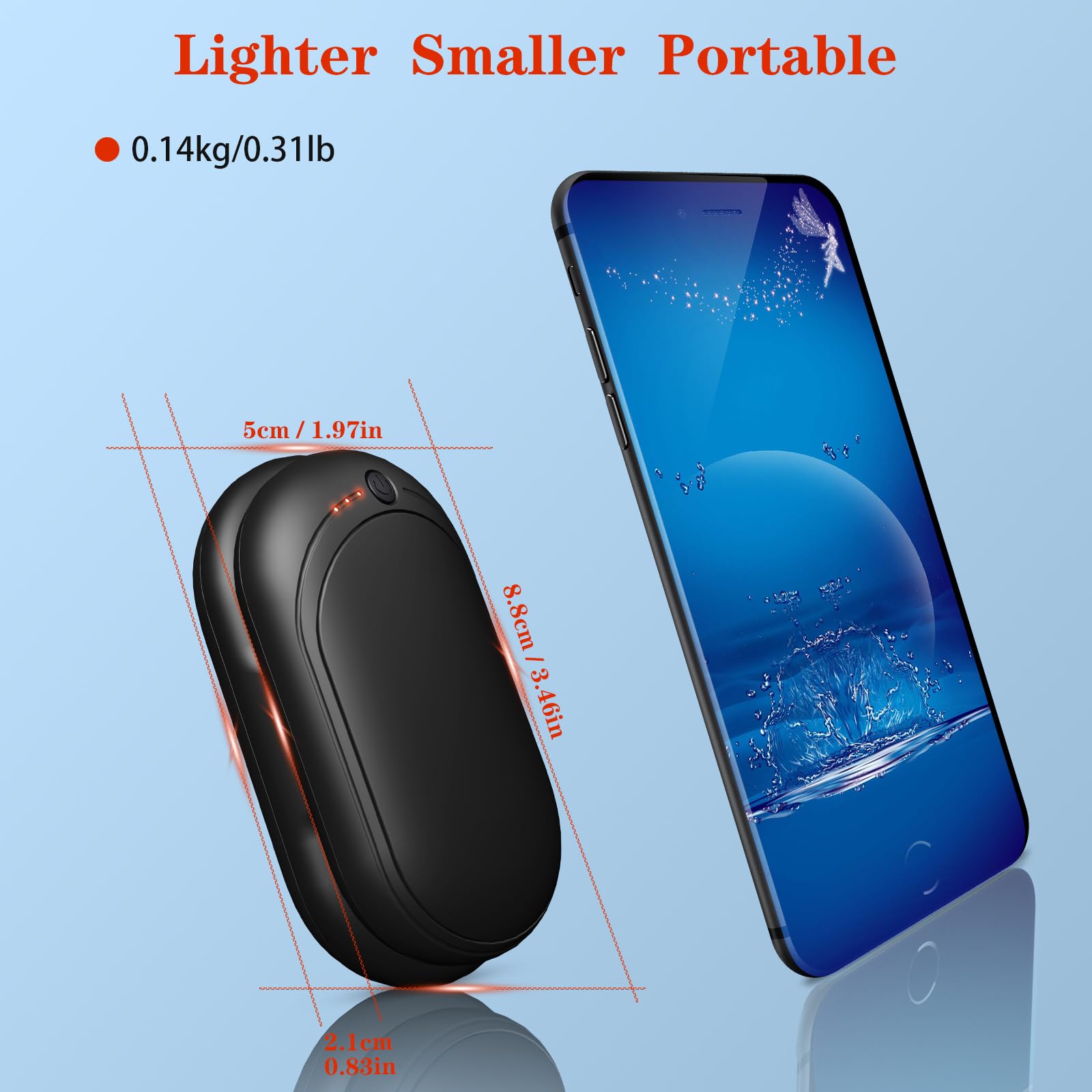 Wiederaufladbare Handwärmer 2er Pack - Elektrische Taschenwärmer Mit 3 Heizstufen