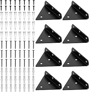 ZHUOMINGJIA 8 Pack Floating Shelf Brackets,4 x 3 Inch Space-Saving Hidden Shelf Brackets,Wall Mount Shelf Brackets,for Living Room, Bedroom, Kitchen, Bathroom, Yard, Garage, Tool Room