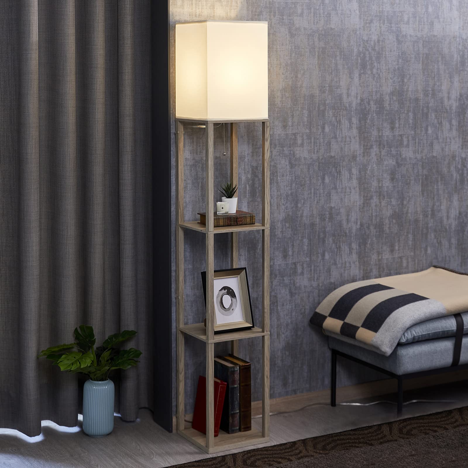 Buy ATAMIN Alvis Floor Lamp with Shelves, Modern LED Standing Floor
