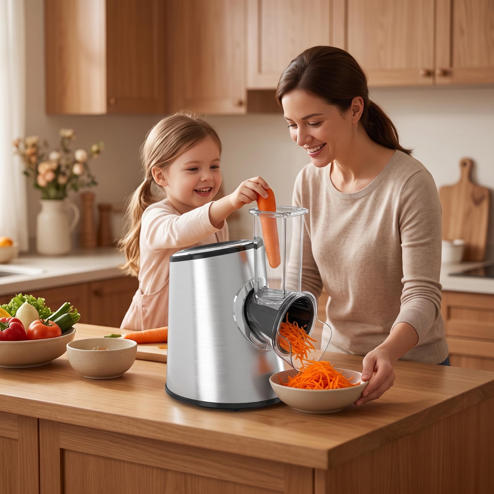 Affettaverdure Elettrico 5 in 1 Sicuro