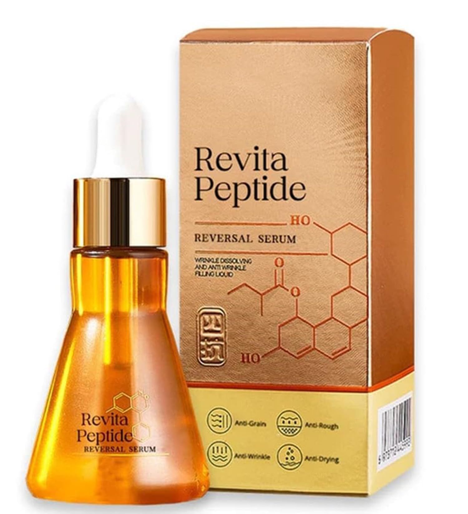 RevitaPeptide Reversal Serum, Revita Peptide Reversal Serum, 50ml Peptide Wrinkle Dissolving and Anti-Wrinkle Filling Liouid, Collagen Boost Anti-Aging Serum, Reduce Fine Lines (1pcs)